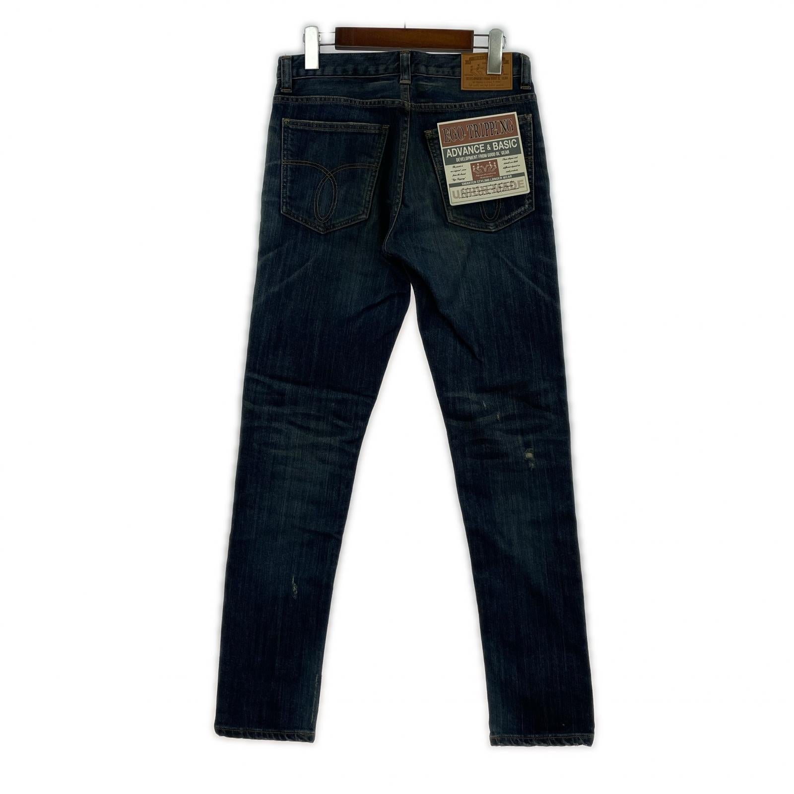 デニムパンツ SKINNY STRETCH DENIM Remake 30 ネイビー