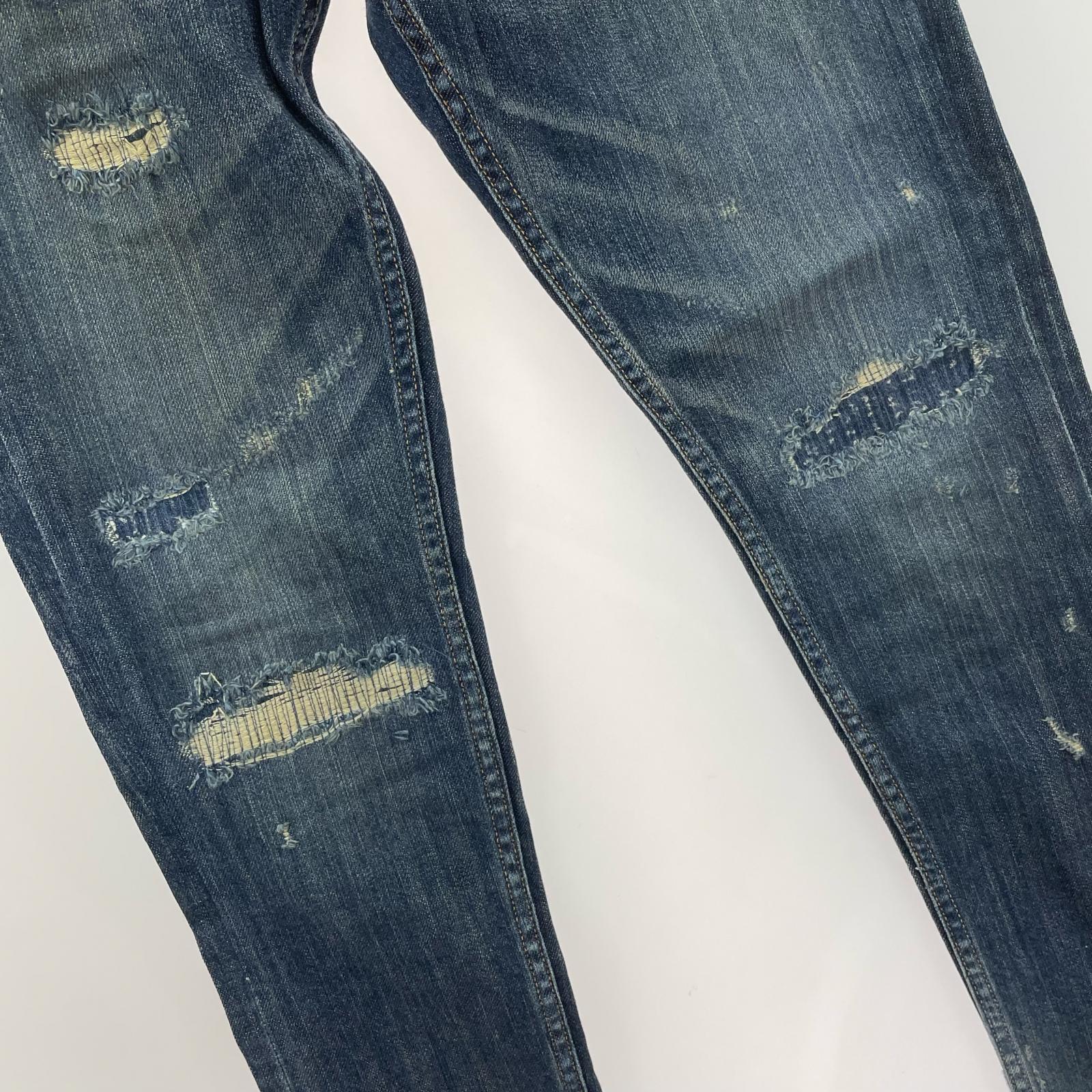 デニムパンツ SKINNY STRETCH DENIM Remake 30 ネイビー