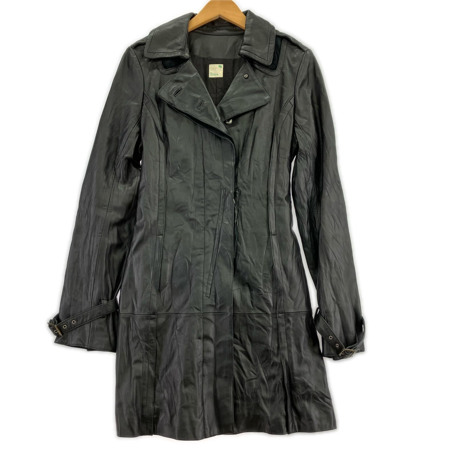 ジャケット h bis Sheep Leather Coat 40 BLK 40 ブラック