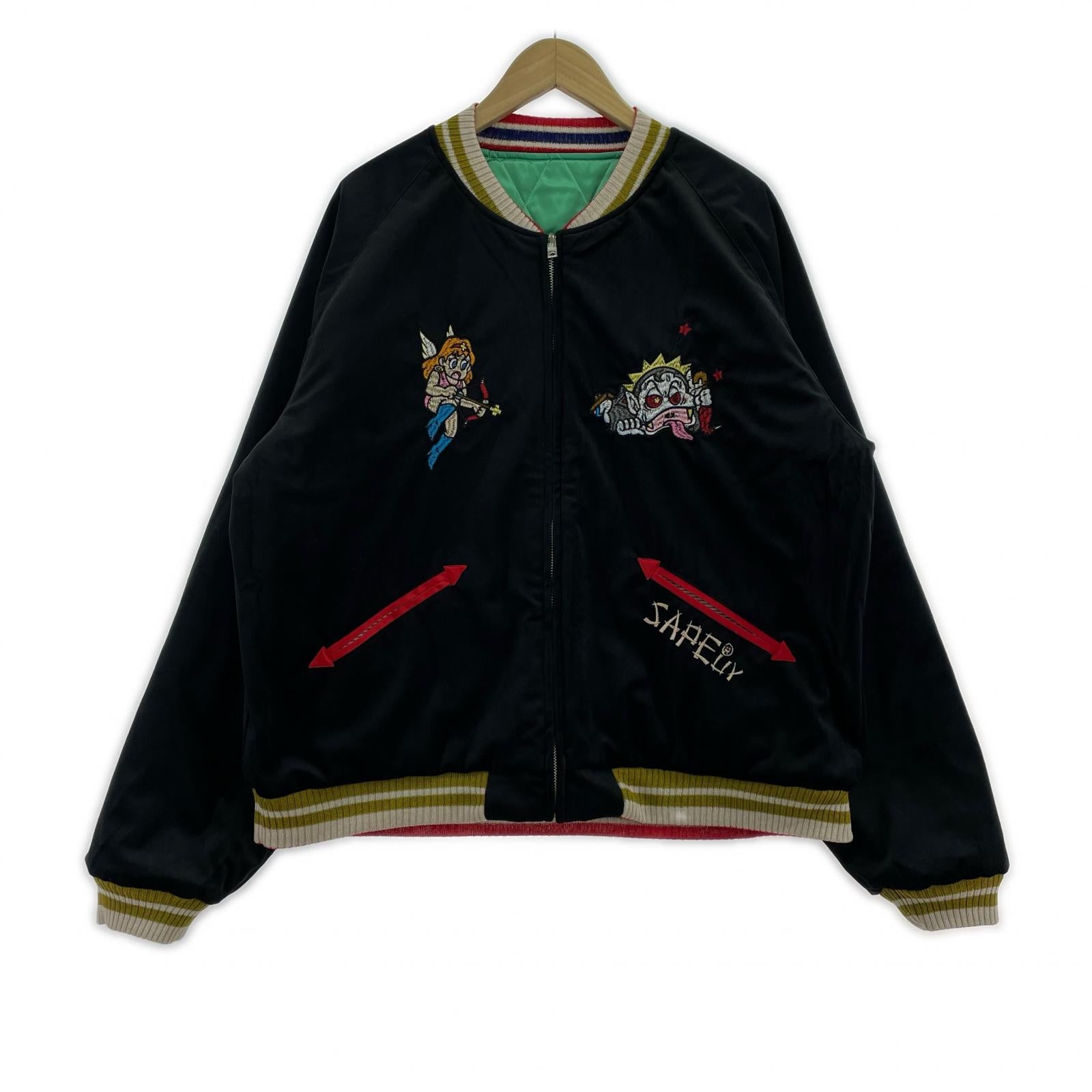 ジャケット SAPEur×ビックリマン Souvenir Jacket 黒×緑 (L) L
