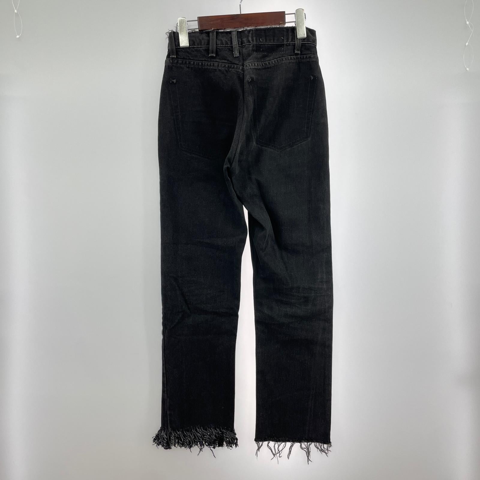 デニムパンツ Levi's カットオフ リメイク デニムパンツ グレー ブラック