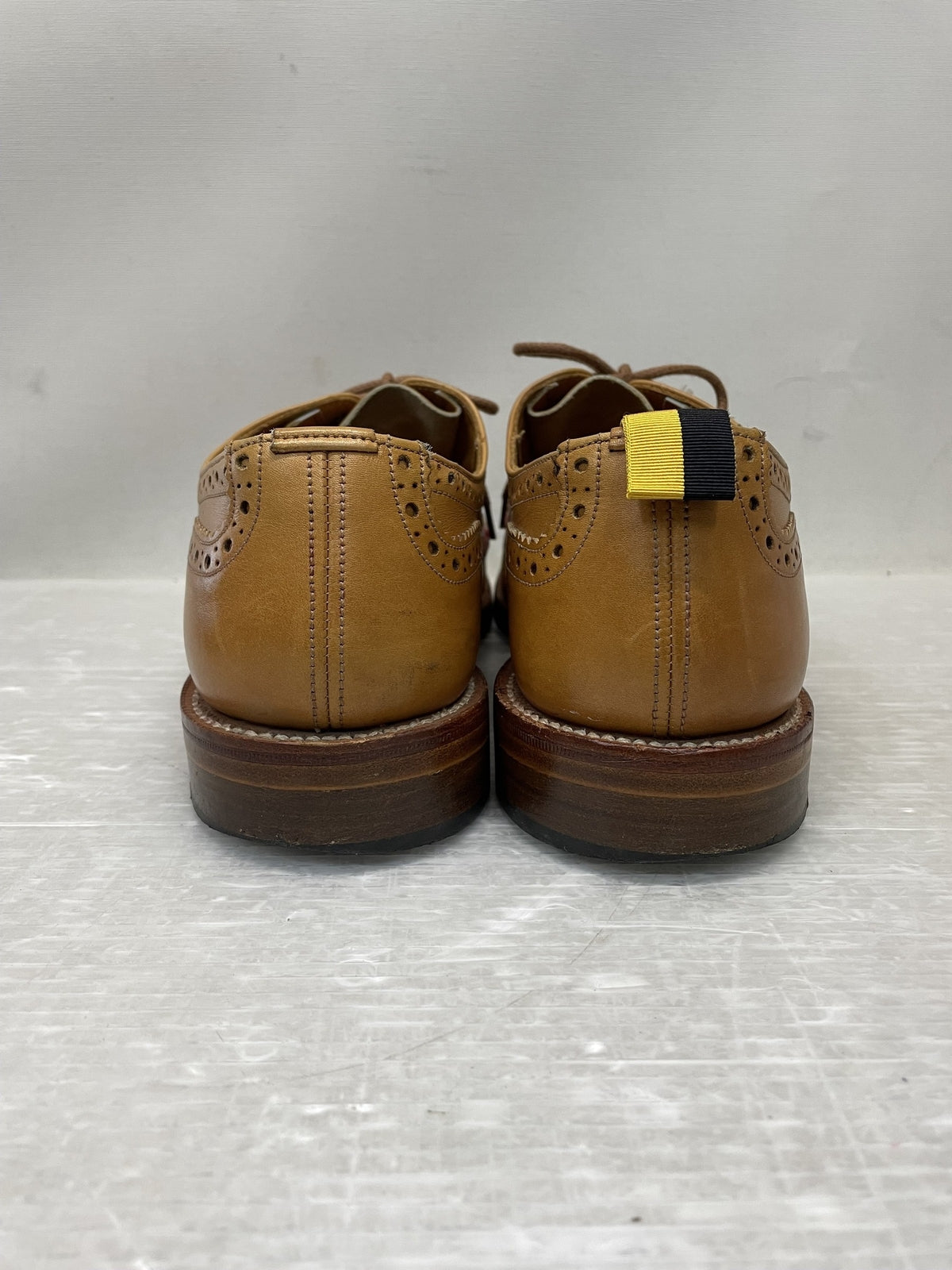 シューズ Tricker's ウィングチップチェックレザーシューズ ブラウン
