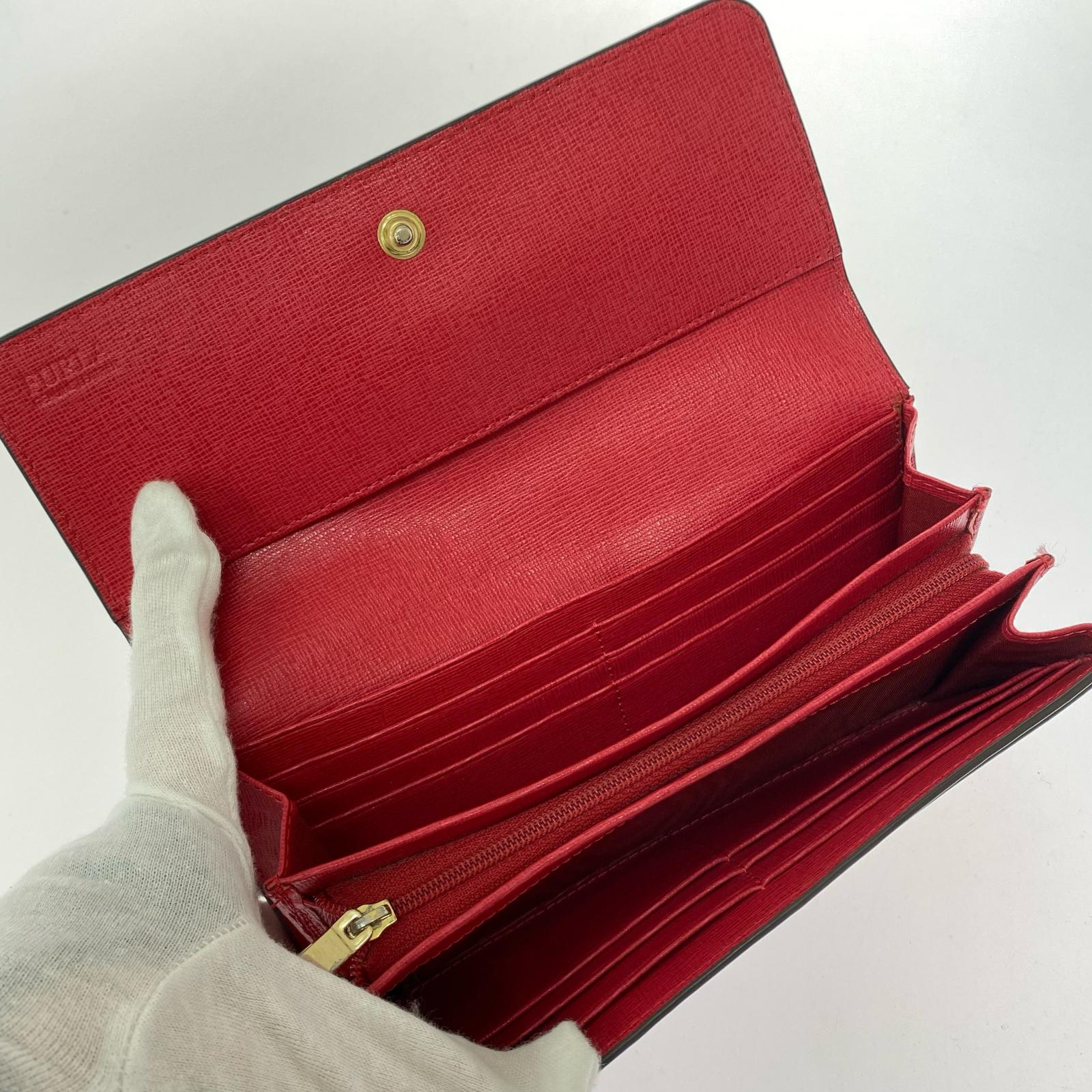 長財布 二つ折り長財布/赤