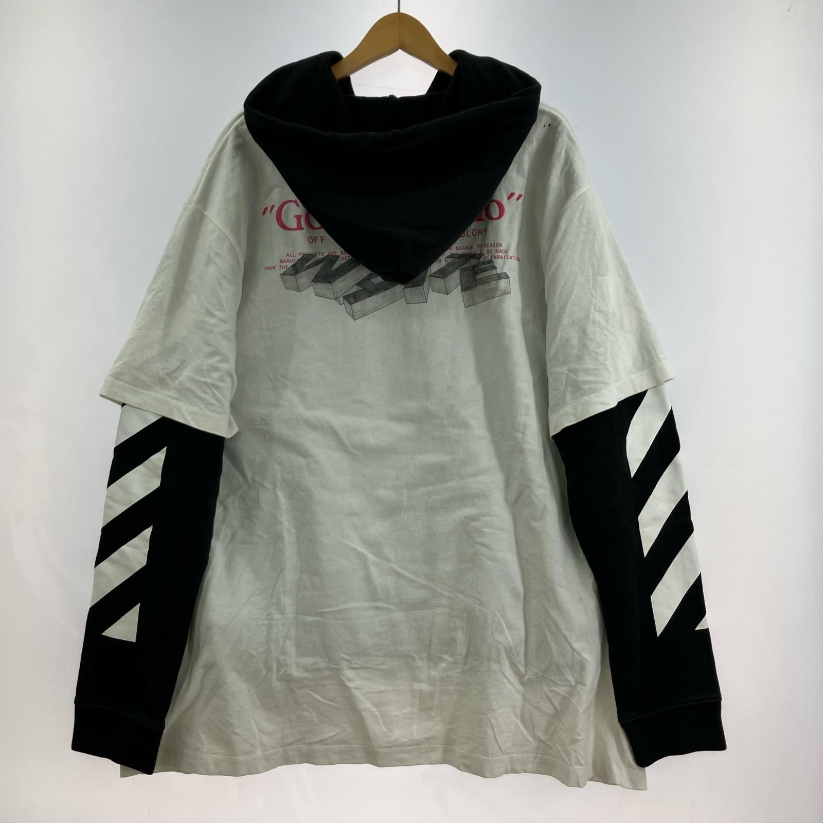 パーカー OFF-WHITE GOLDEN RATIO DOUBLE TEE HOODI OMAB033R20185012 (XL)