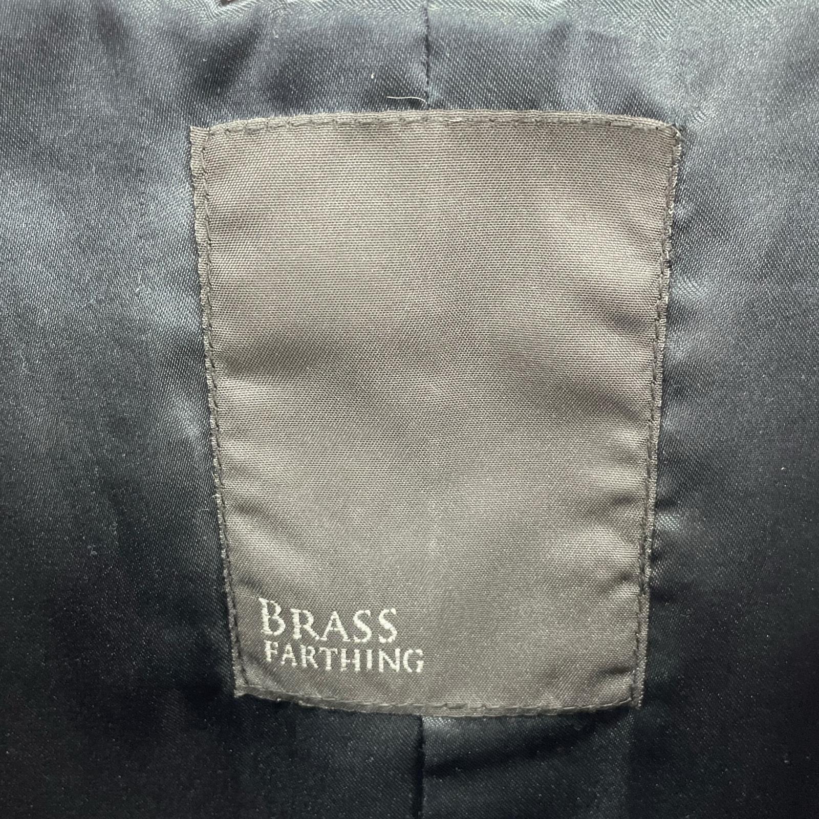レザージャケット BRASS ノーカラー ラムレザージャケット 黒 38 ブラック
