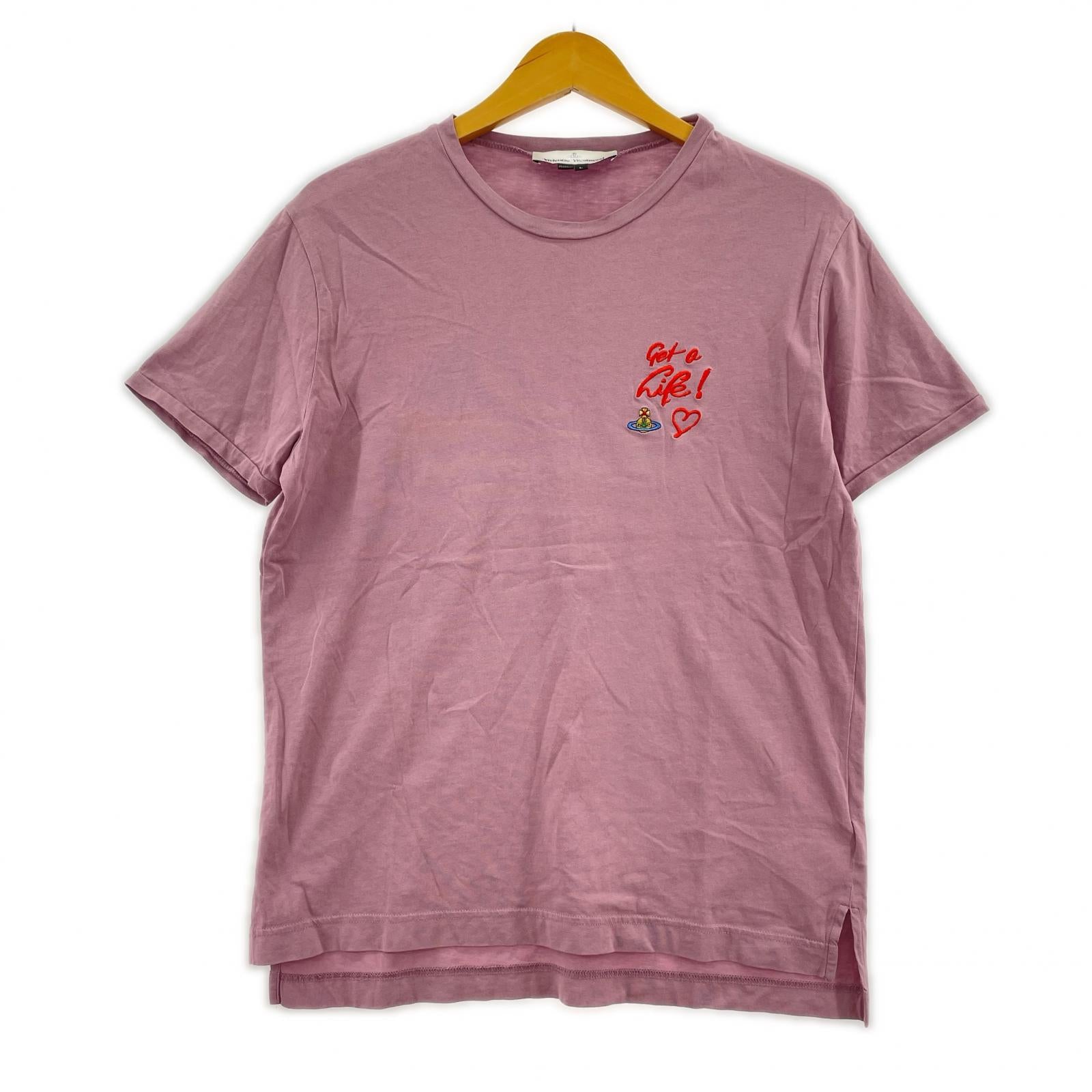 半袖Tシャツ Get a Life! 刺繍 ピンク L ピンク