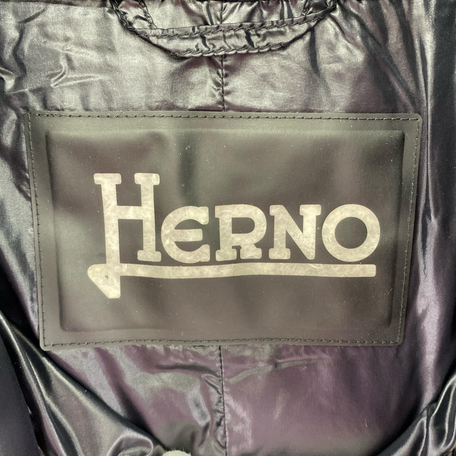 ダウンジャケット HERNO ロングダウンジャケット 40 ブラック