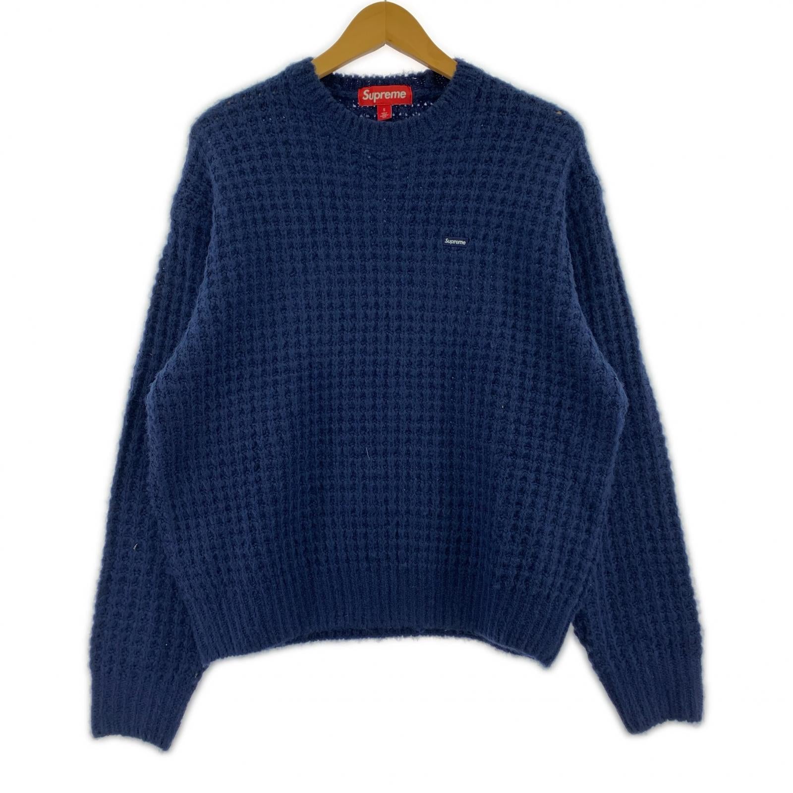 ニット Supreme 25AW small box waffle sweater S 紺 S