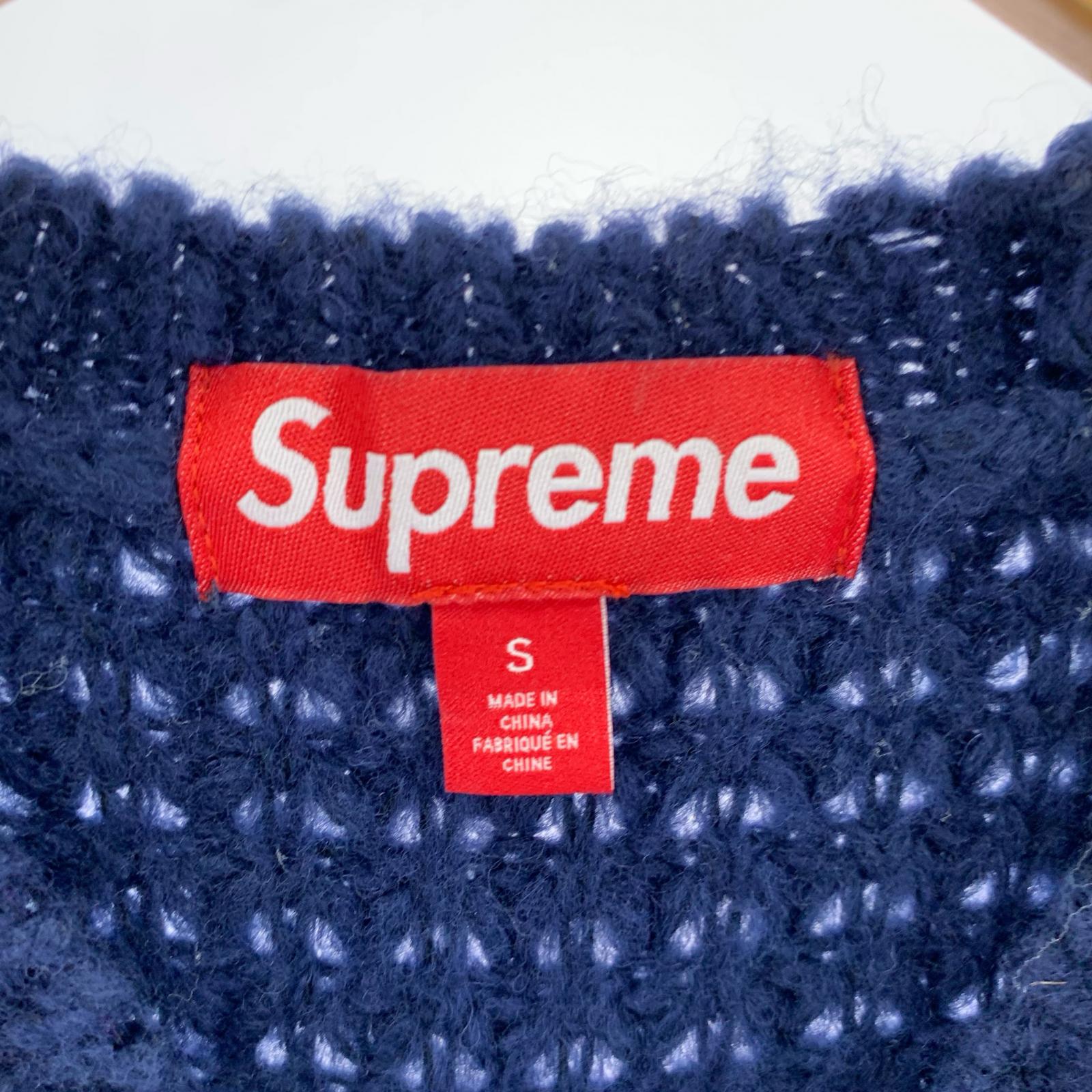 ニット Supreme 25AW small box waffle sweater S 紺 S