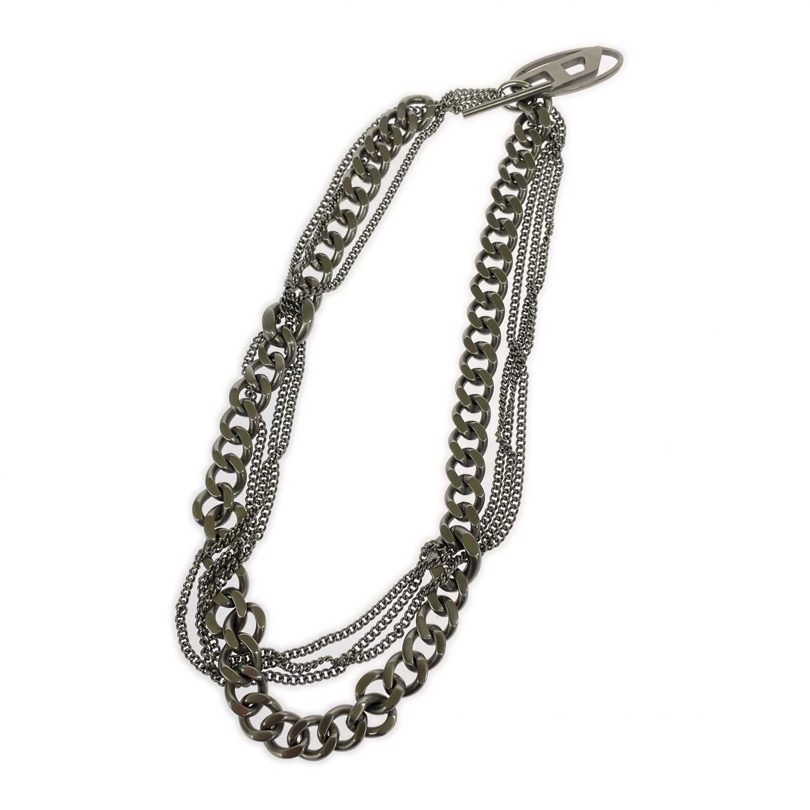 ネックレス DIESEL DX1549040 JEWEL Dロゴ ダブルチェーンネックレス シルバー