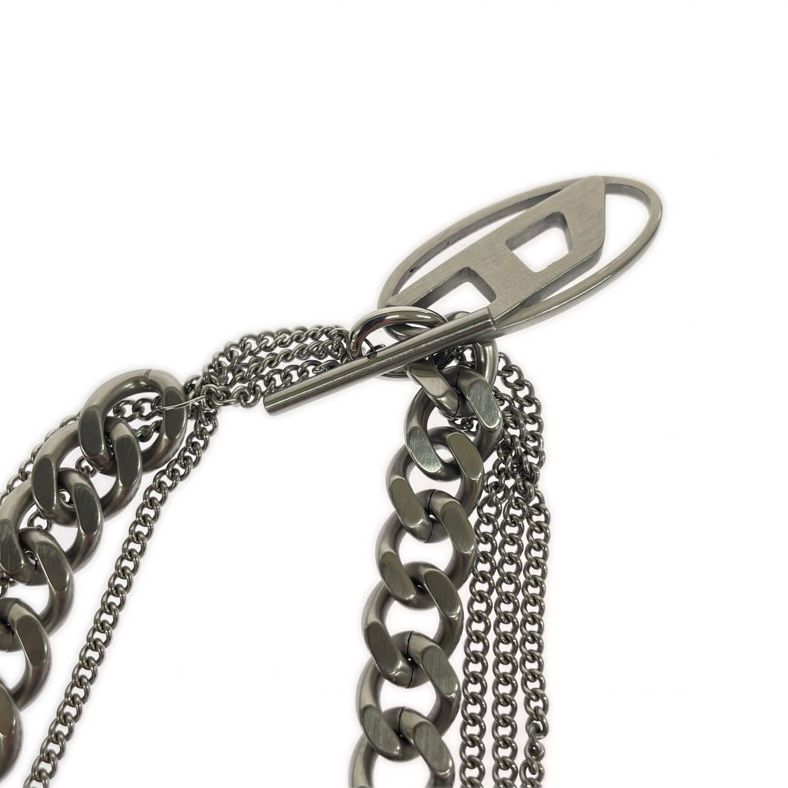 ネックレス DIESEL DX1549040 JEWEL Dロゴ ダブルチェーンネックレス シルバー