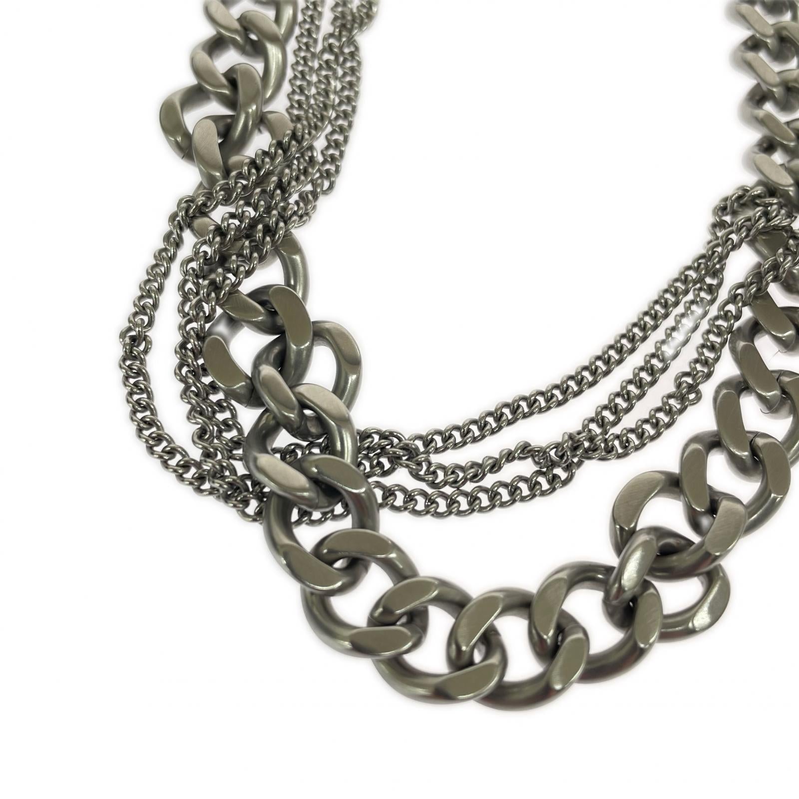 ネックレス DIESEL DX1549040 JEWEL Dロゴ ダブルチェーンネックレス シルバー