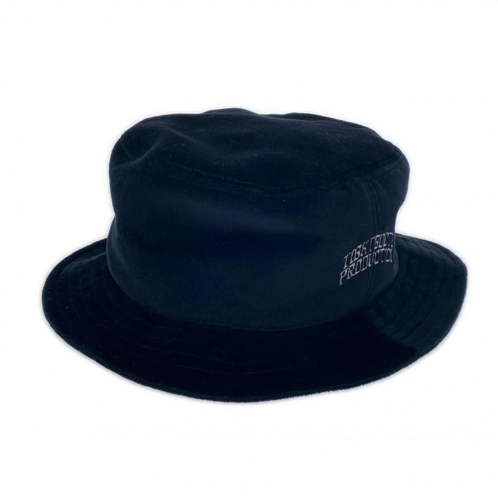ハット VELOUR BUCKET HAT/L/BLK L ブラック