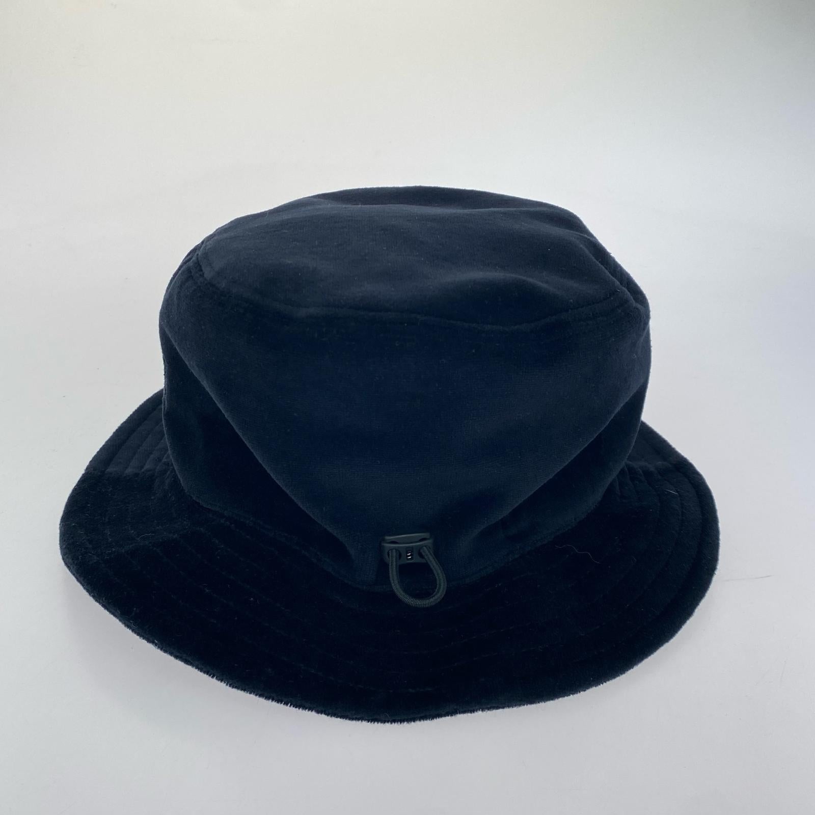 ハット VELOUR BUCKET HAT/L/BLK L ブラック