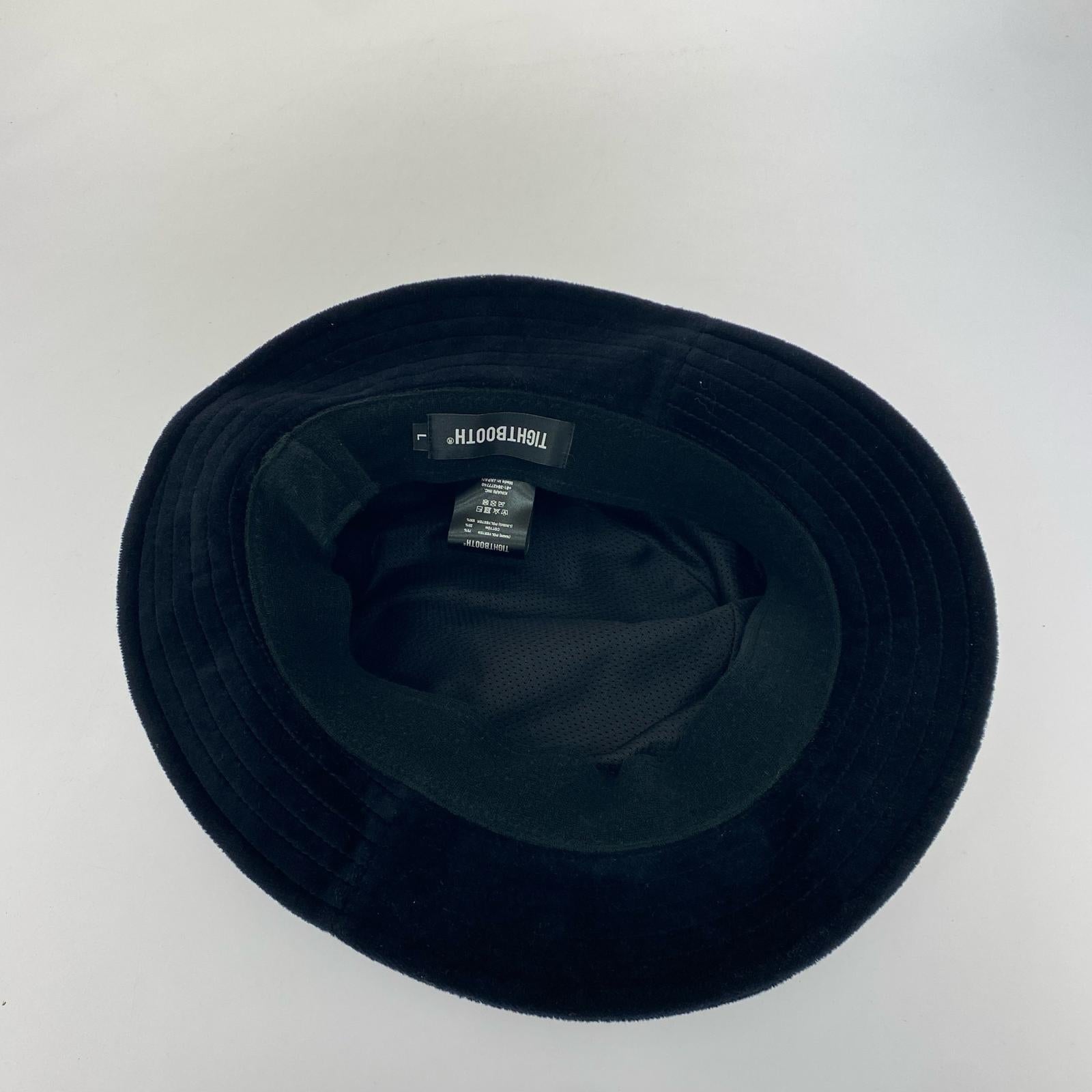 ハット VELOUR BUCKET HAT/L/BLK L ブラック