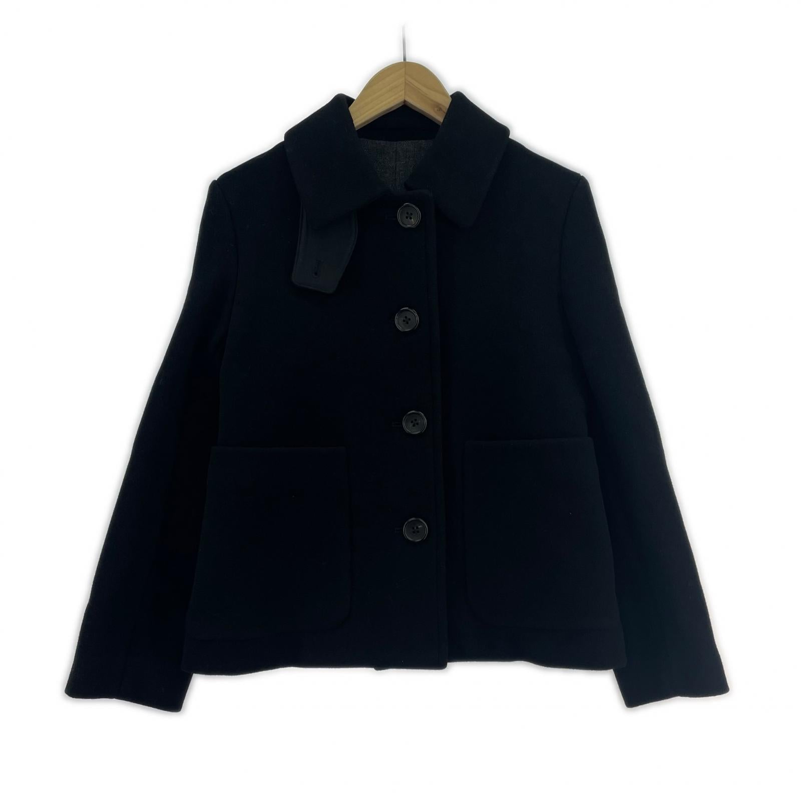 ジャケット フェルテッドウール ショートコート (1) 黒 1 ブラック