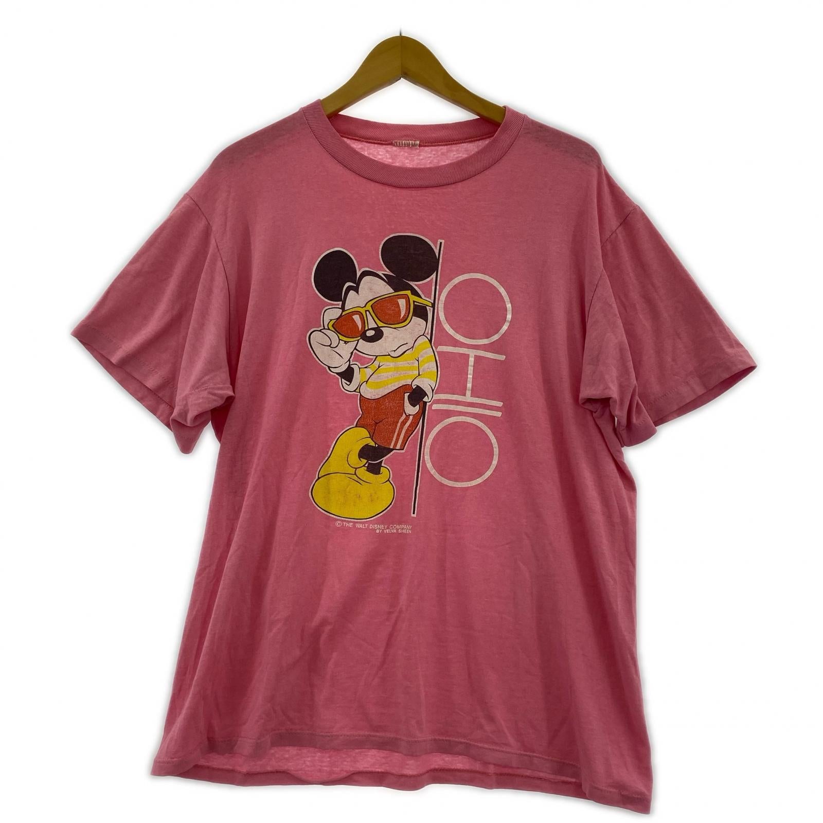 半袖Tシャツ 90s VELVA SHEEN ミッキー Tシャツ ピンク ピンク