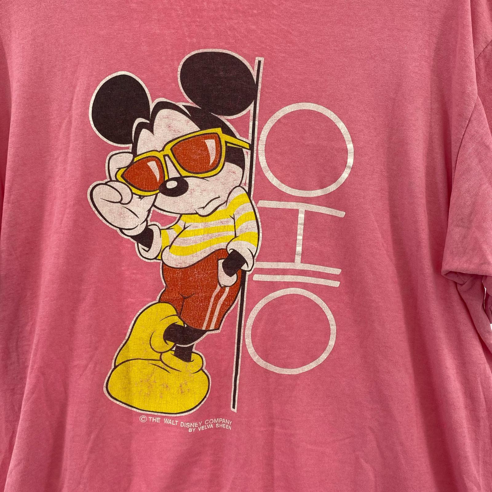 半袖Tシャツ 90s VELVA SHEEN ミッキー Tシャツ ピンク ピンク