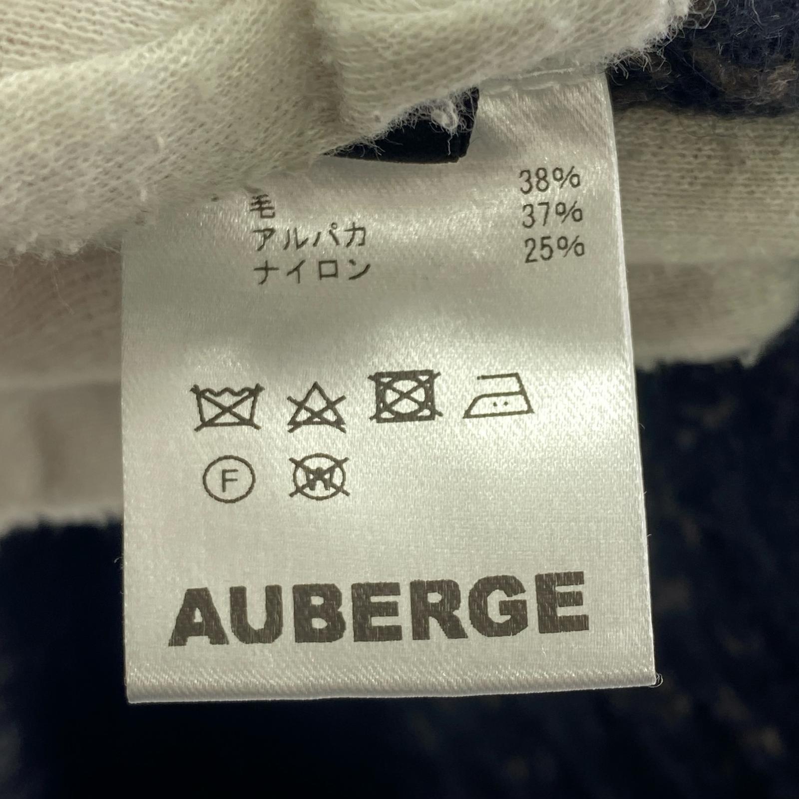 ニット AUBERGE アルパカ混 モックネックニット 40 ブラック×ブラウン ブラック