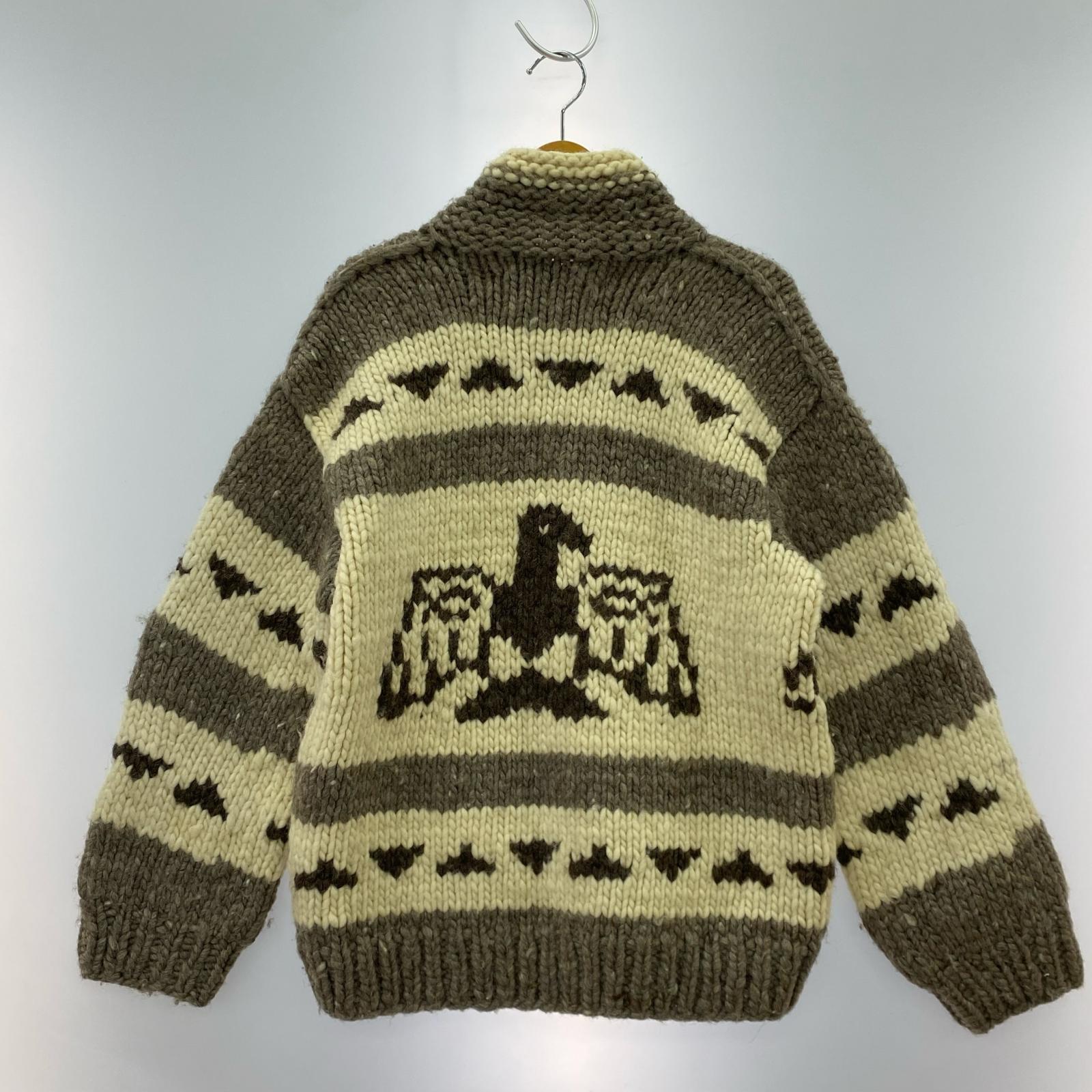 カーディガン カウチン サンダーバード ボタン 白茶