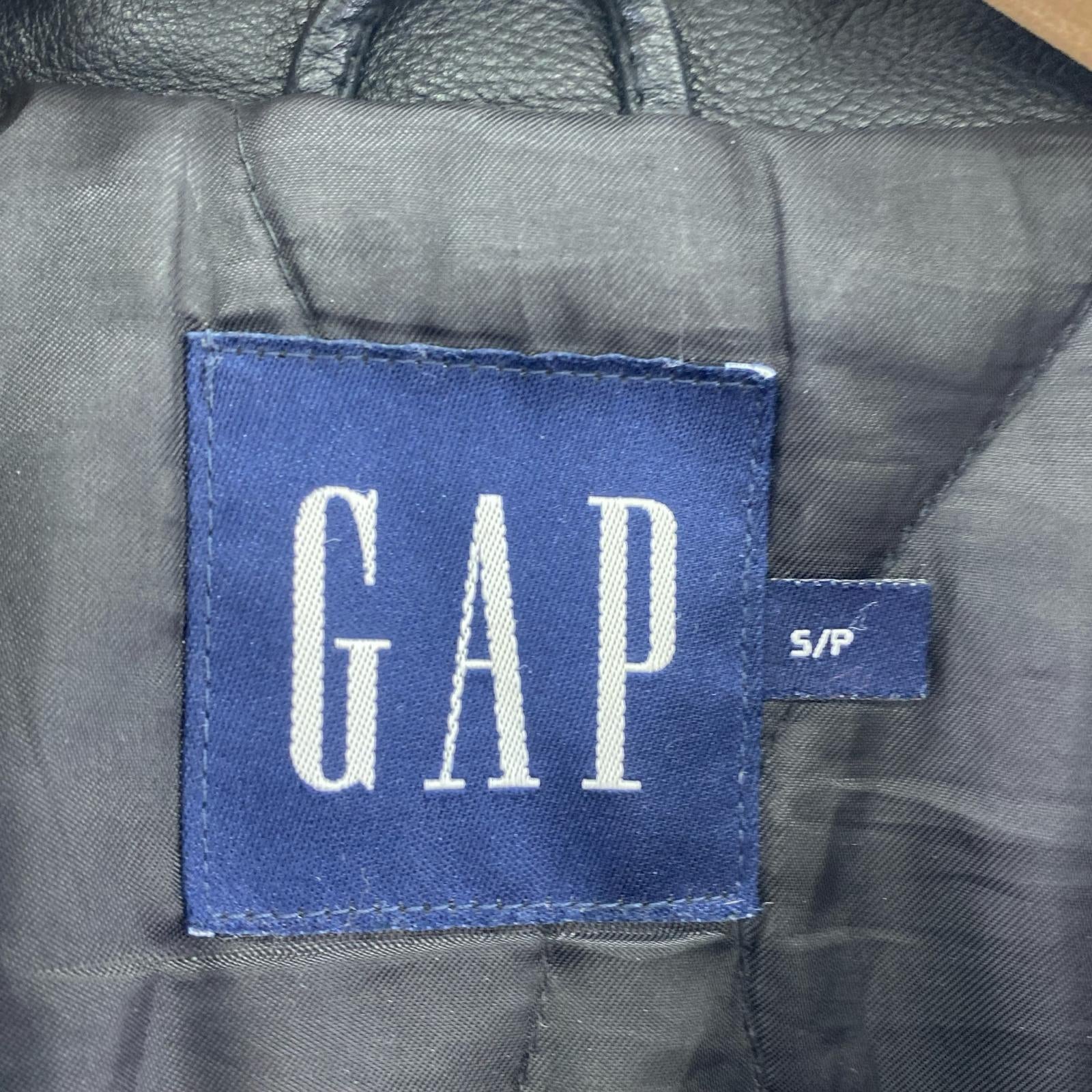 レザージャケット 90s OLD GAP レザーカーコート S ブラック
