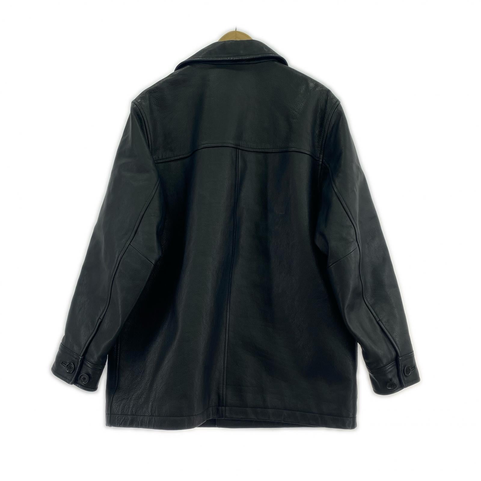 レザージャケット 90s OLD GAP レザーカーコート S ブラック