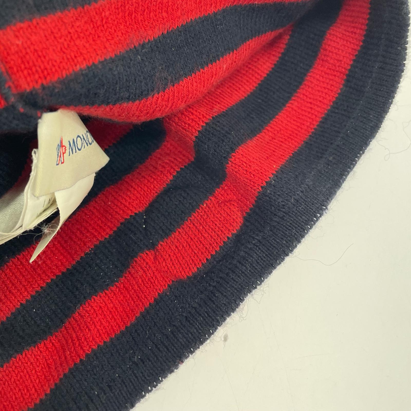 その他小物 MONCLER ビーニー ボーダー 赤