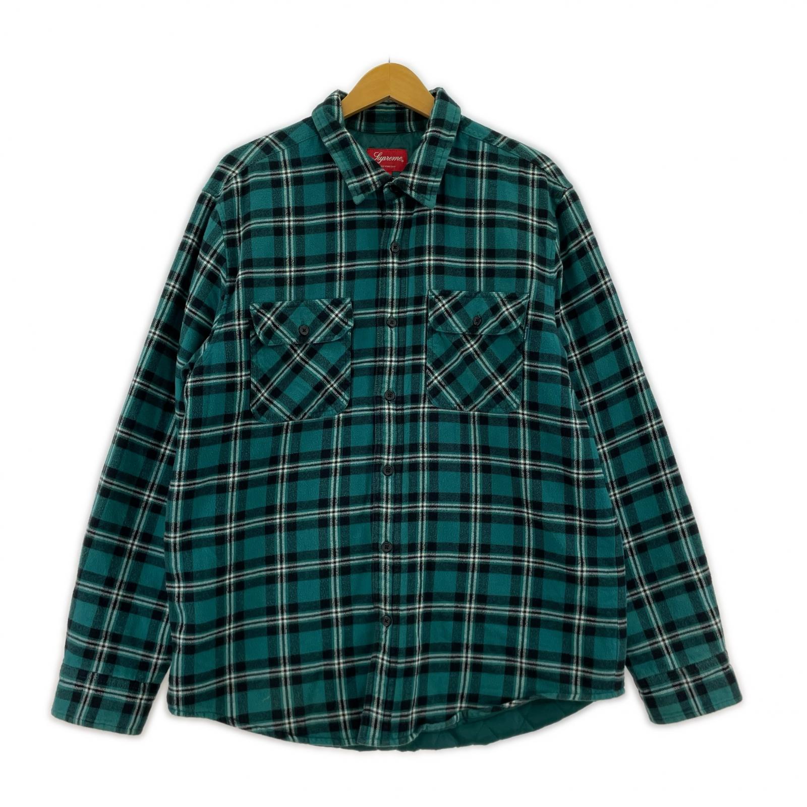 ジャケット Arc logo Quilted Flannel shirt L グリーン