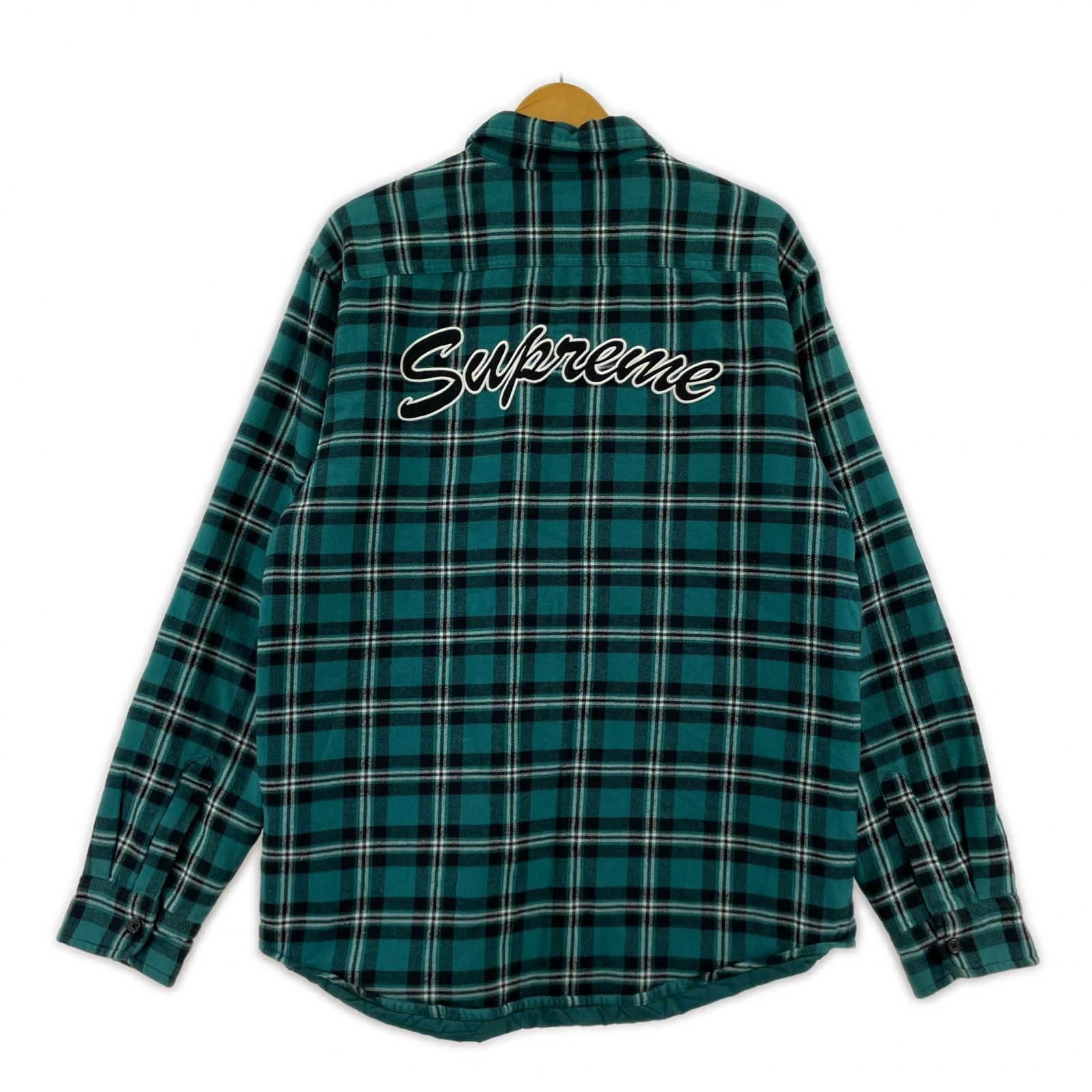 ジャケット Arc logo Quilted Flannel shirt L グリーン