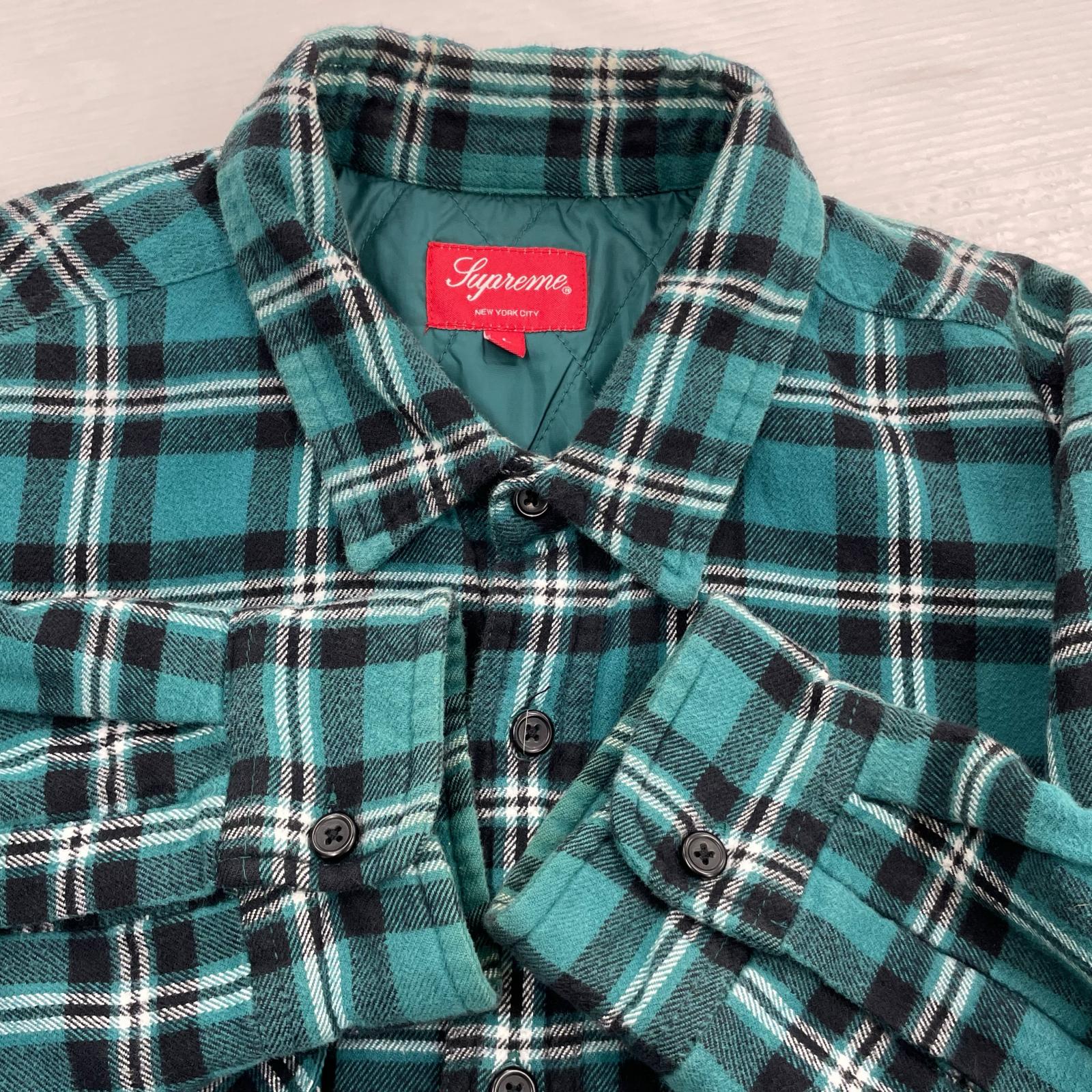 ジャケット Arc logo Quilted Flannel shirt L グリーン