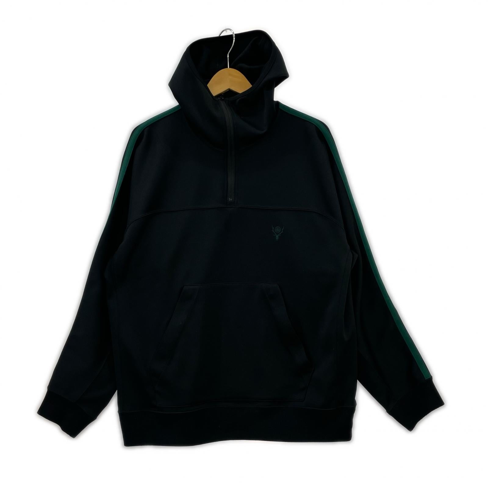 パーカー ハーフジップフーディー BLK L ブラック