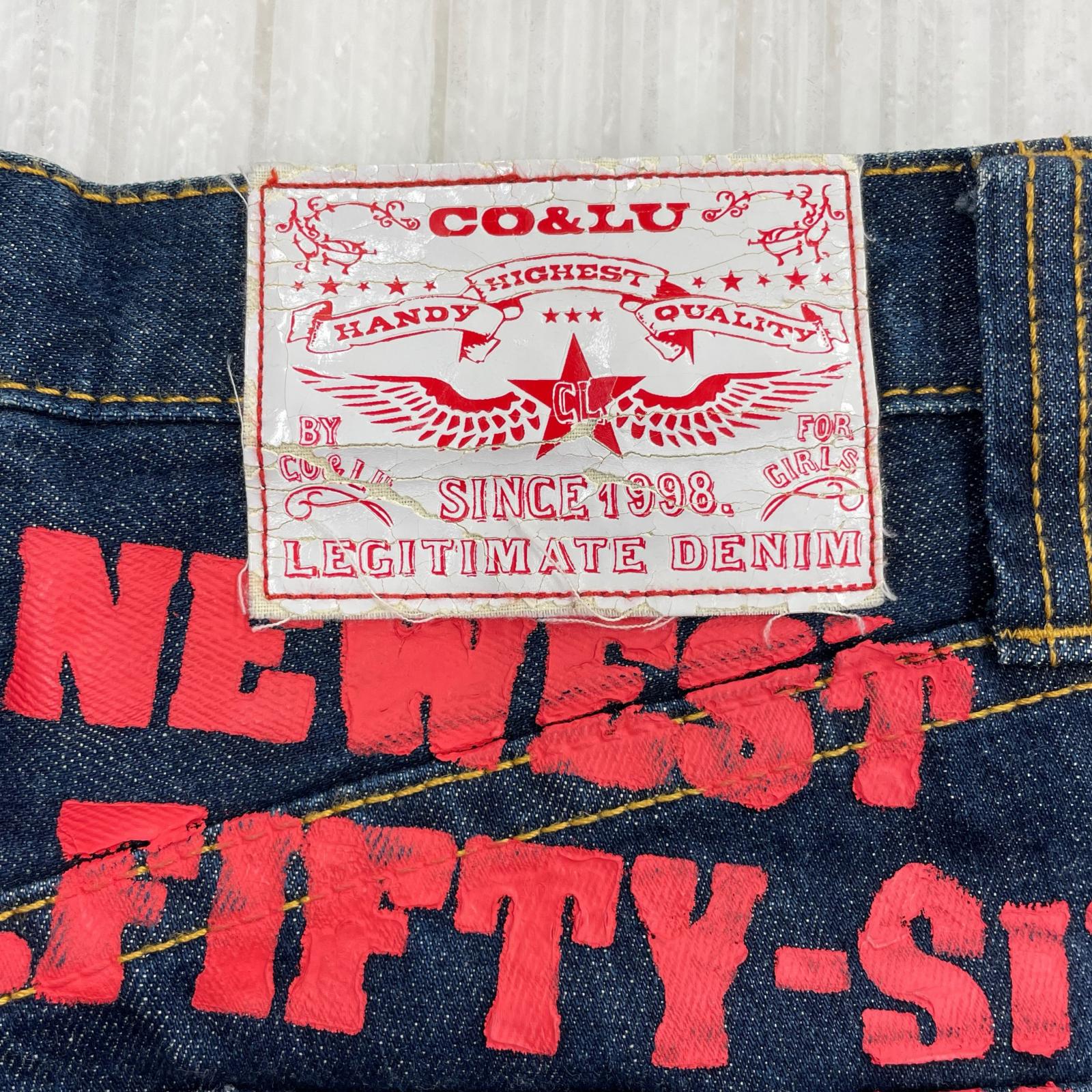 デニムパンツ COCOLULU ペイント インディゴ