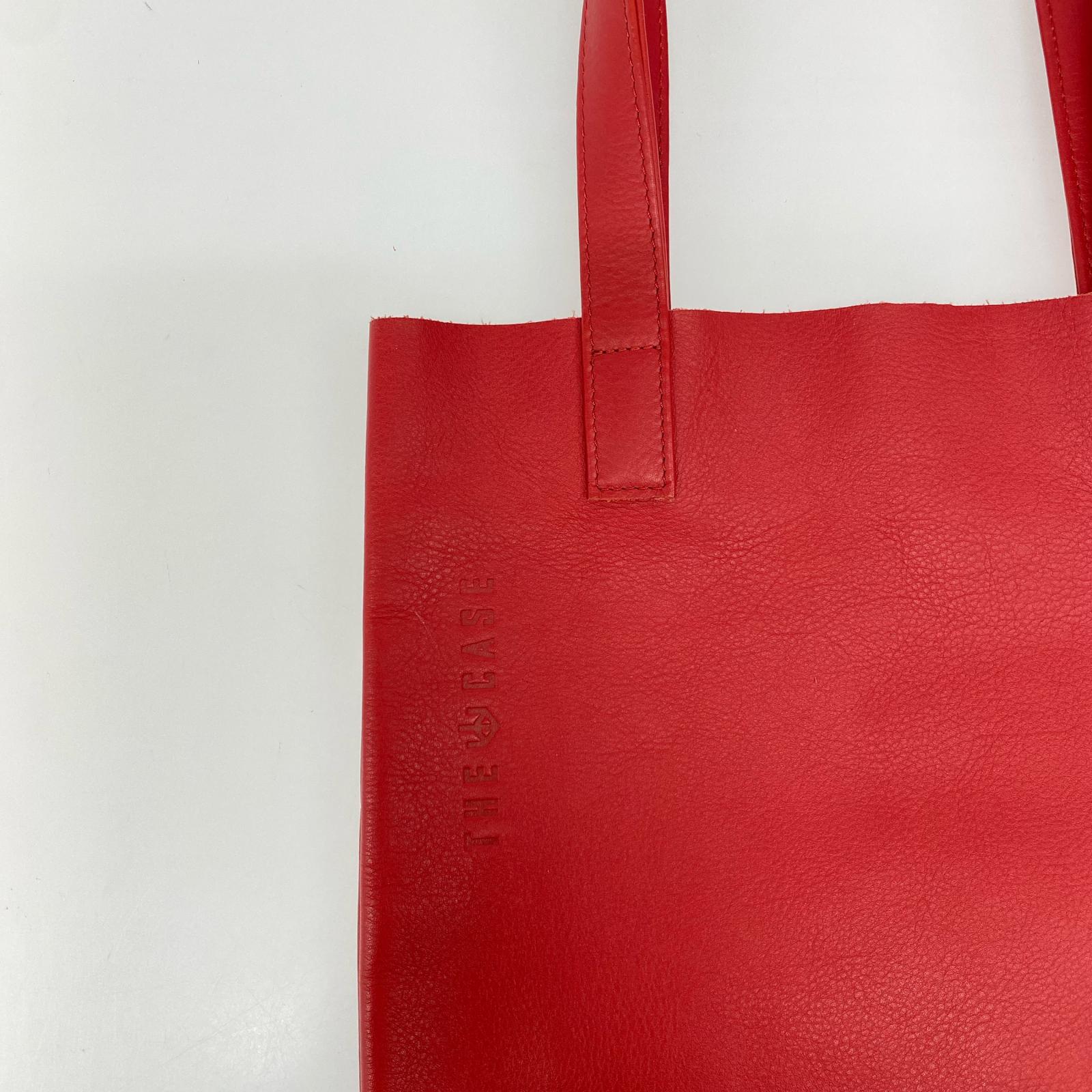 トートバッグ the case 本革レザートートバッグ レッド