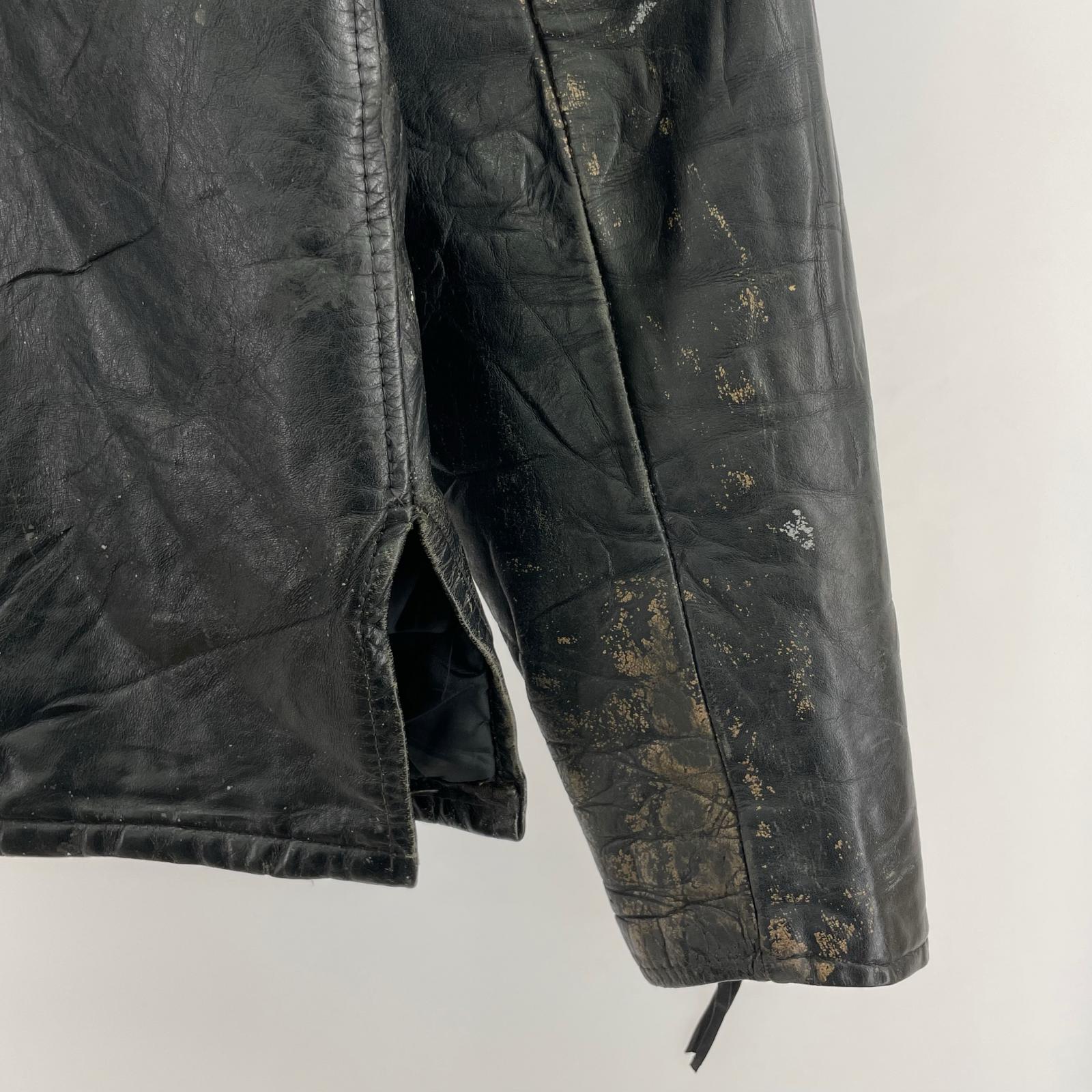 レザージャケット 70s Sears The Leather Shop シングル (38) 38 ブラック