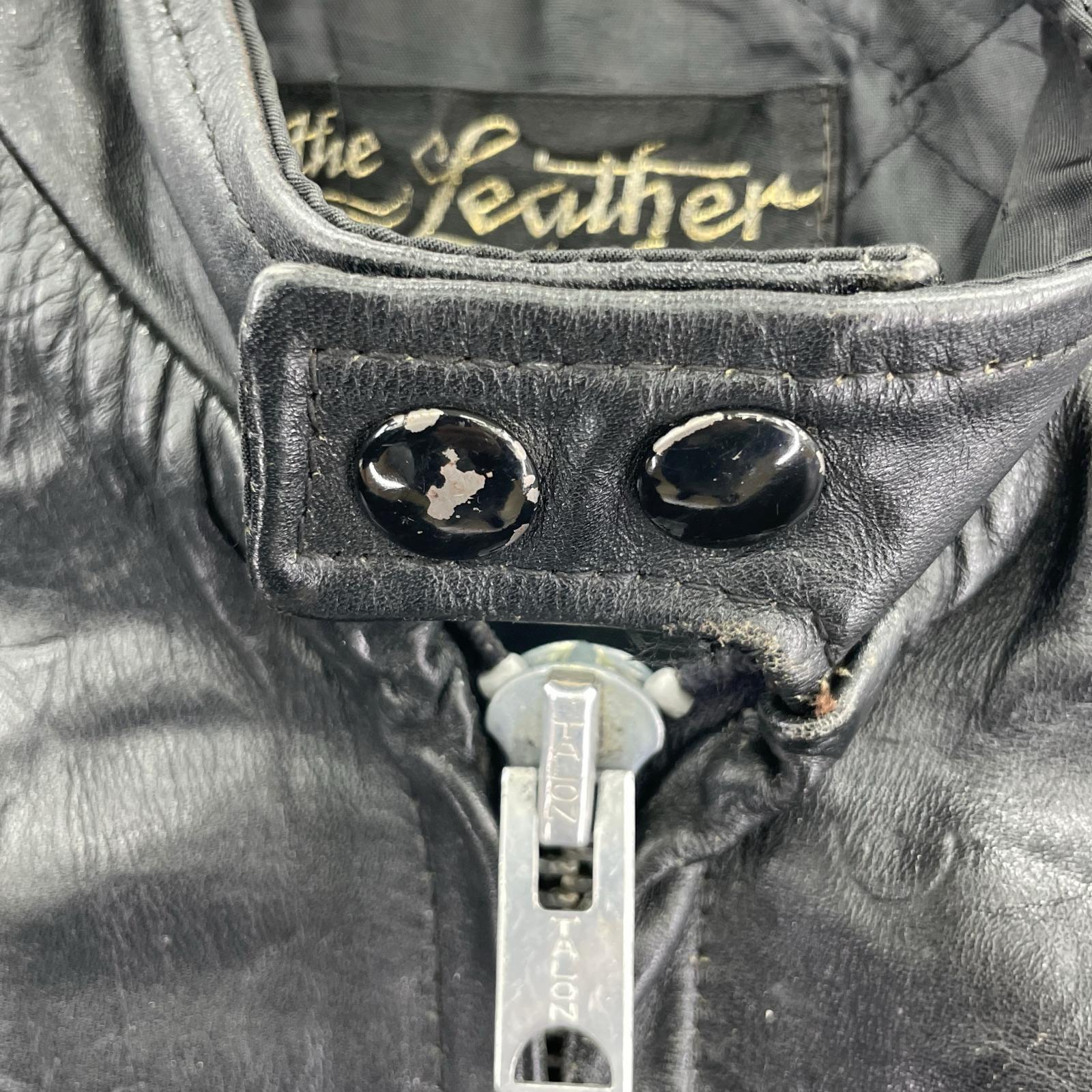 レザージャケット 70s Sears The Leather Shop シングル (38) 38 ブラック