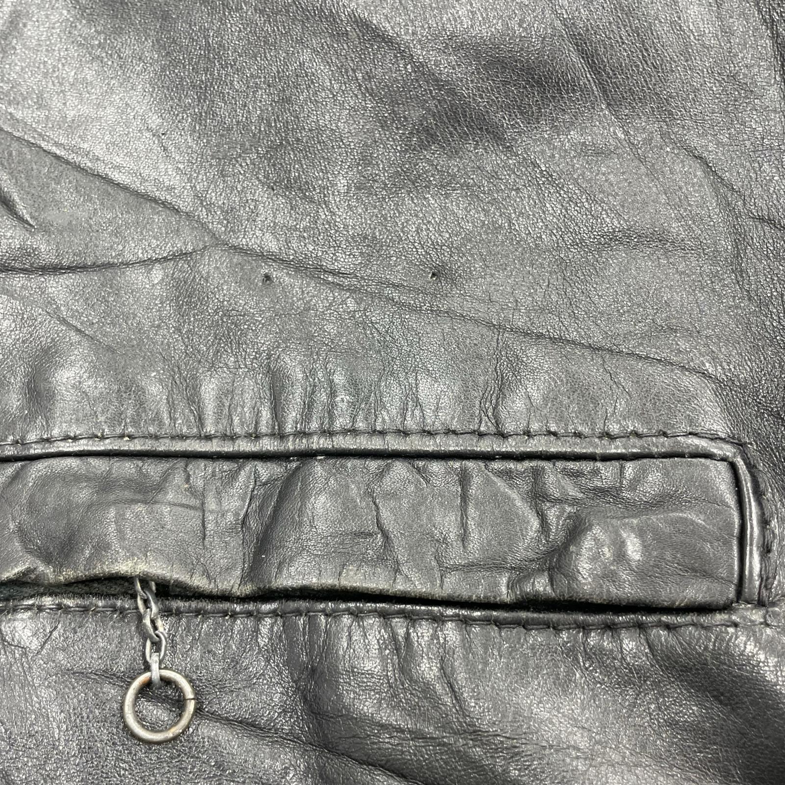 レザージャケット 70s Sears The Leather Shop シングル (38) 38 ブラック