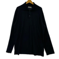 ポロシャツ Yohji Yamamoto POUR HOMME コットン L/Sポロシャツ 3 ブラック 3 ブラック