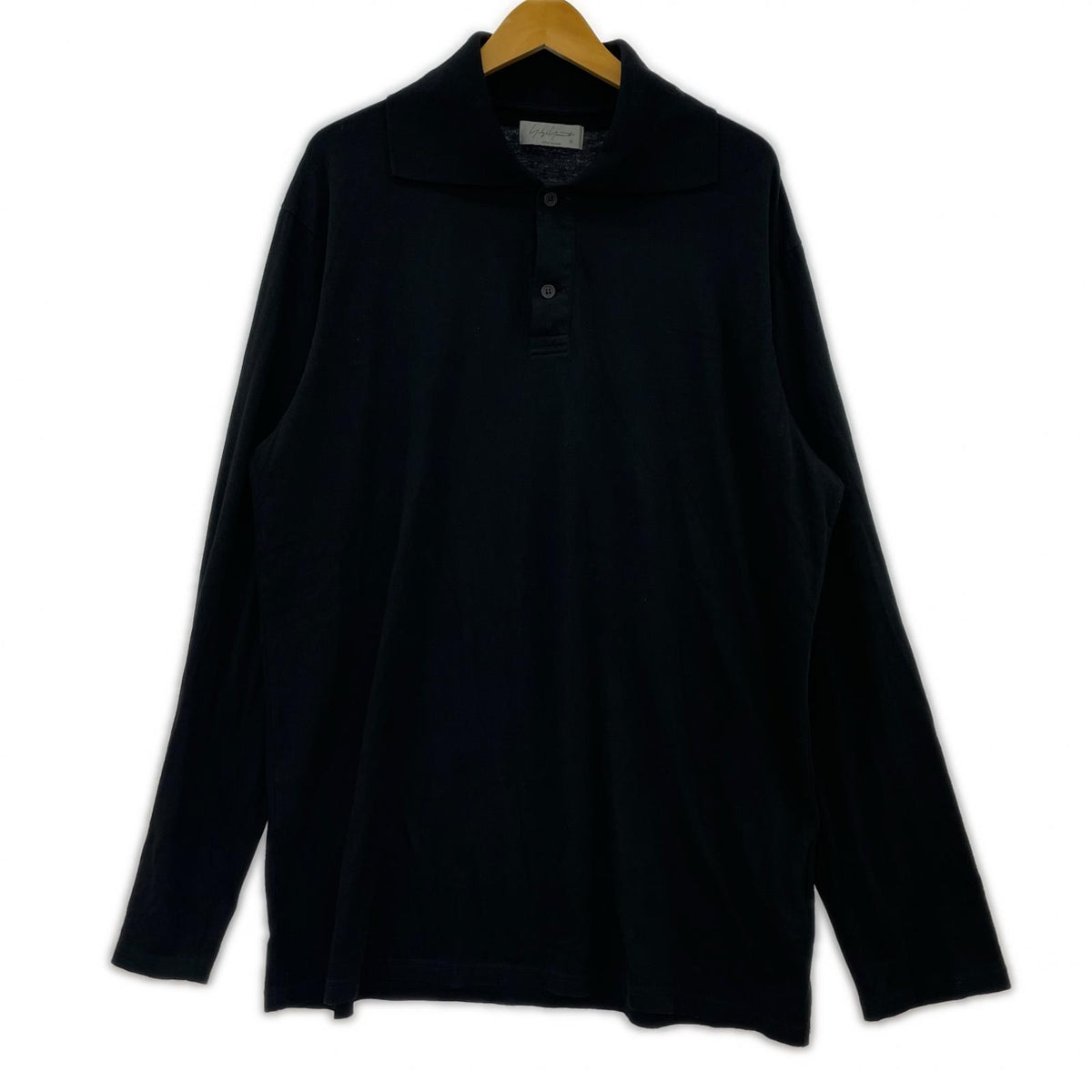 ポロシャツ Yohji Yamamoto POUR HOMME コットン L/Sポロシャツ 3 ブラック 3 ブラック