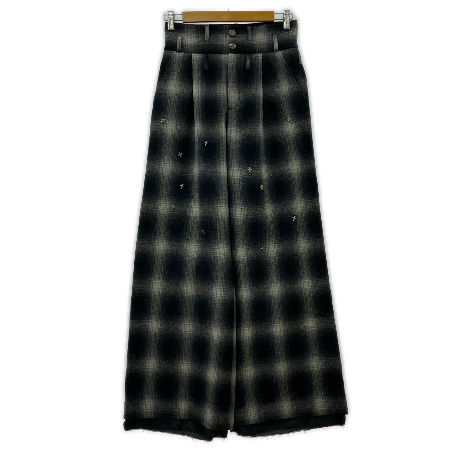 パンツ blank Ombre Wide PT チェックワイドパンツ 1 ブラック×グレー 1