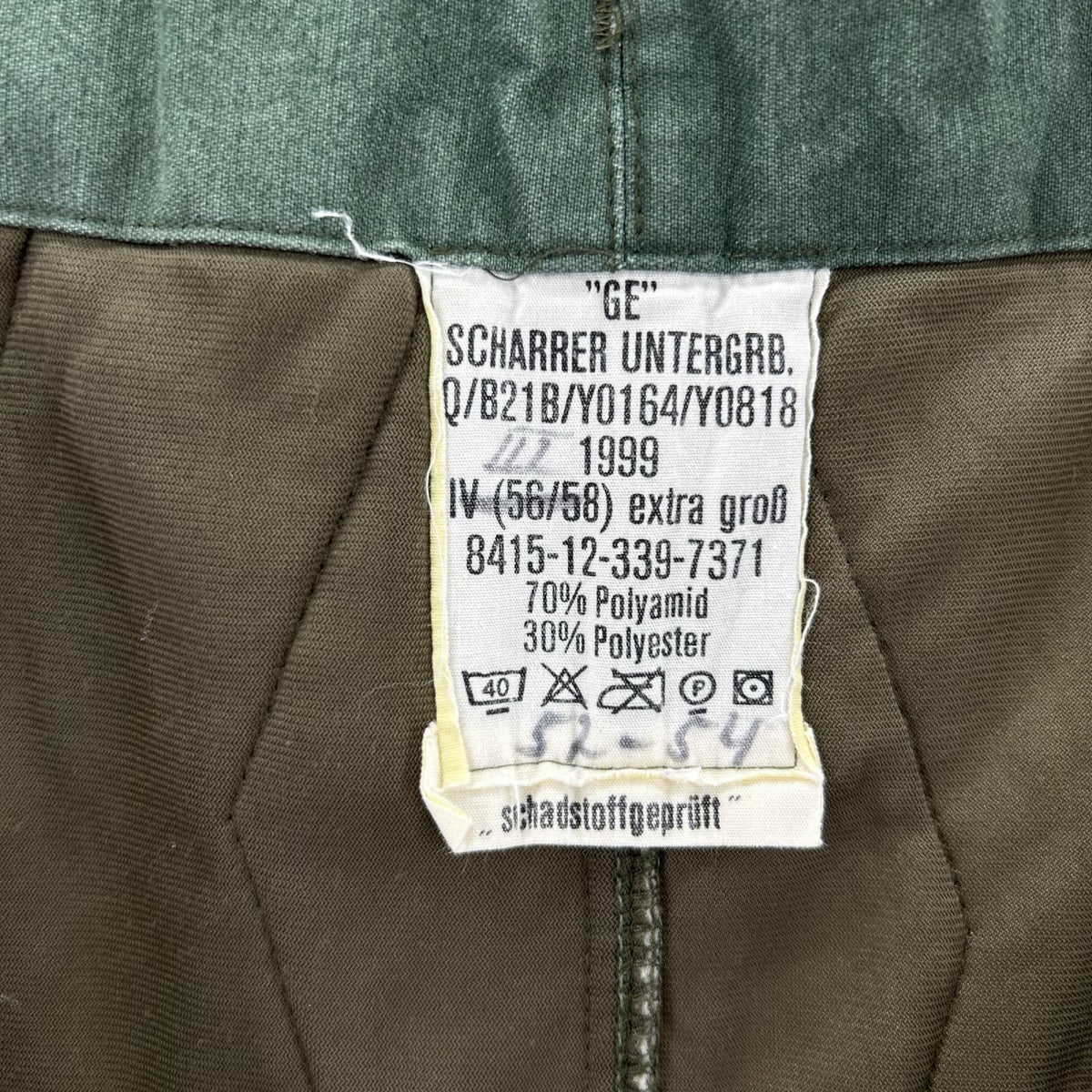 パンツ ドイツ軍 キルティングパンツ カーキ カーキ