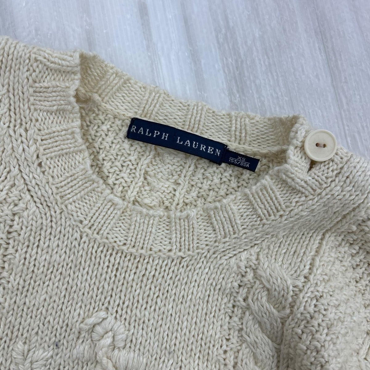 ニット RALPH LAUREN ケーブルニットセーター/XS/コットン ホワイト
