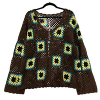 カーディガン 21AW CROCHET CARDIGAN 総柄 BRW