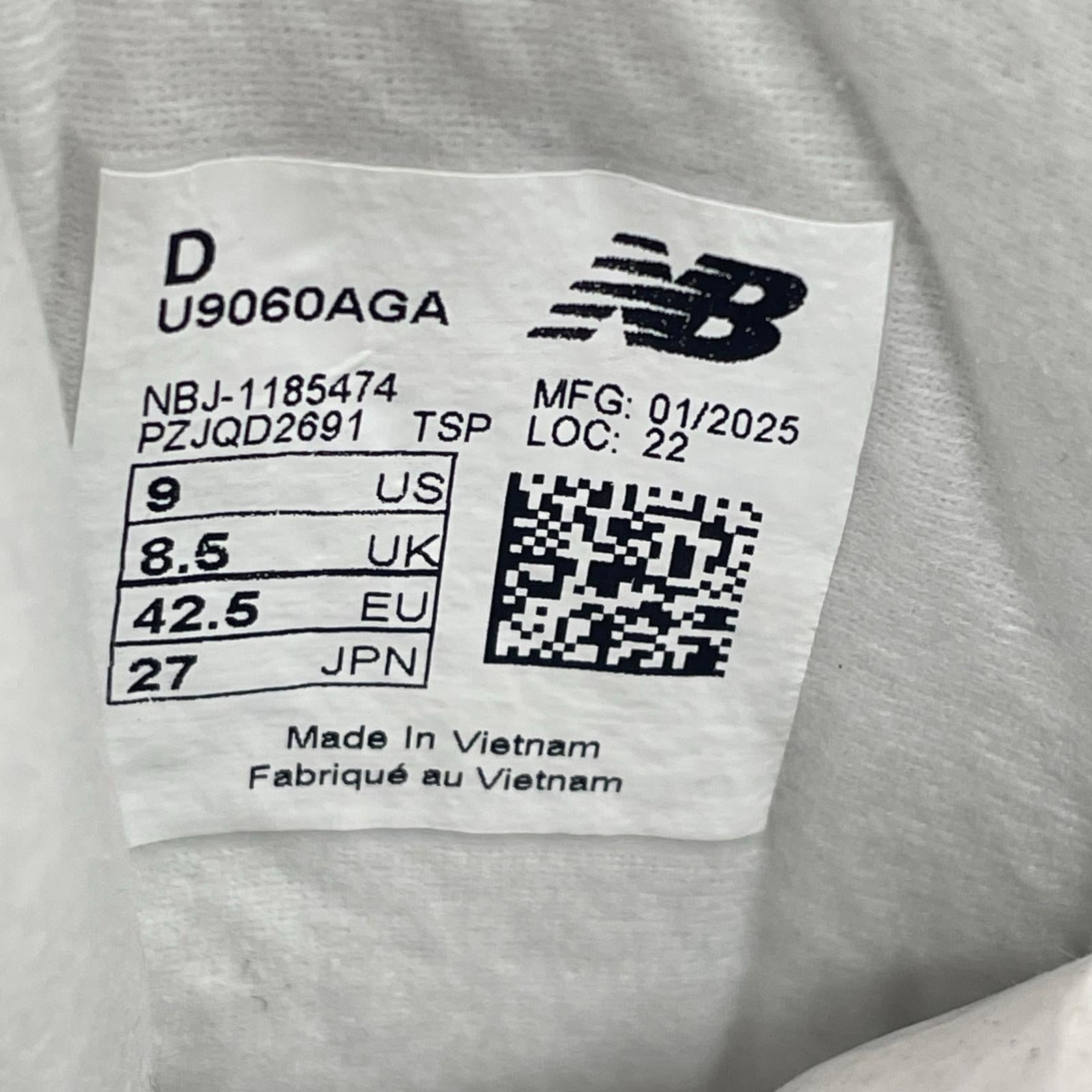 スニーカー NEW BALANCE U9060AGA スニーカー 27.0 27cm (US9 UK8 1/2 EU44) ホワイト