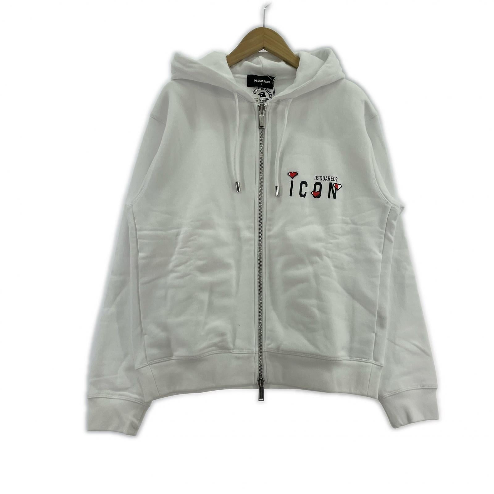 パーカー ICON HEART PIXEL COOL HOODIE L ホワイト