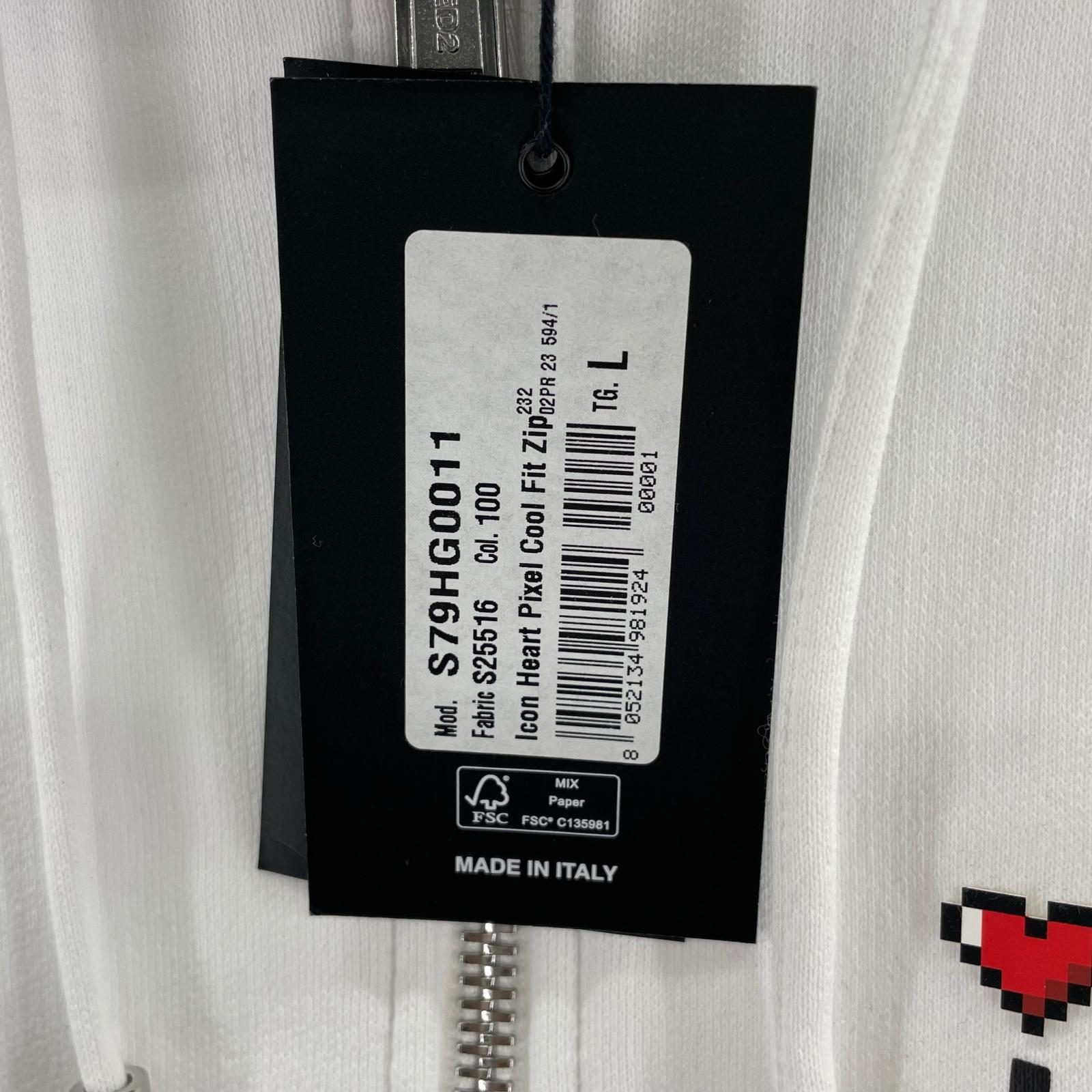 パーカー ICON HEART PIXEL COOL HOODIE L ホワイト