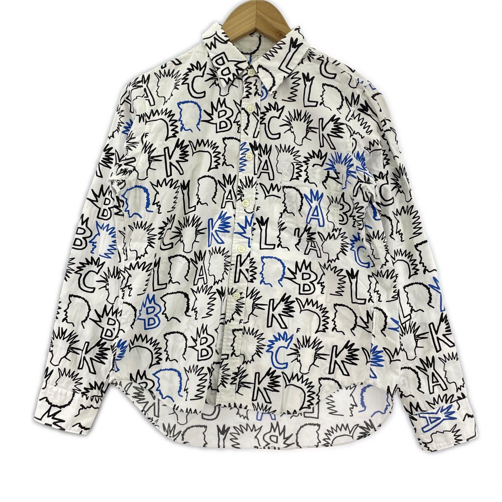 長袖シャツ 16SS 総柄 L/Sシャツ 白 サイズS