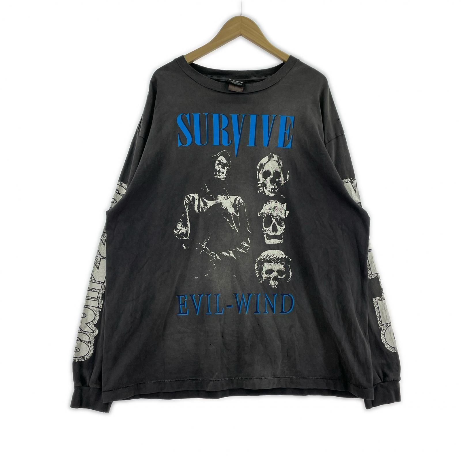 長袖Tシャツ LONG SLEEVE T-SHIRT 'SURVIVE' (XXL) グレー