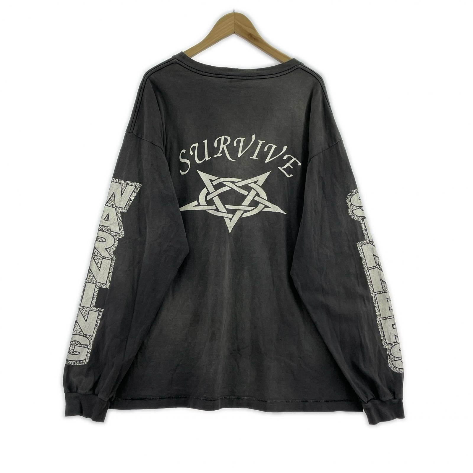 長袖Tシャツ LONG SLEEVE T-SHIRT 'SURVIVE' (XXL) グレー