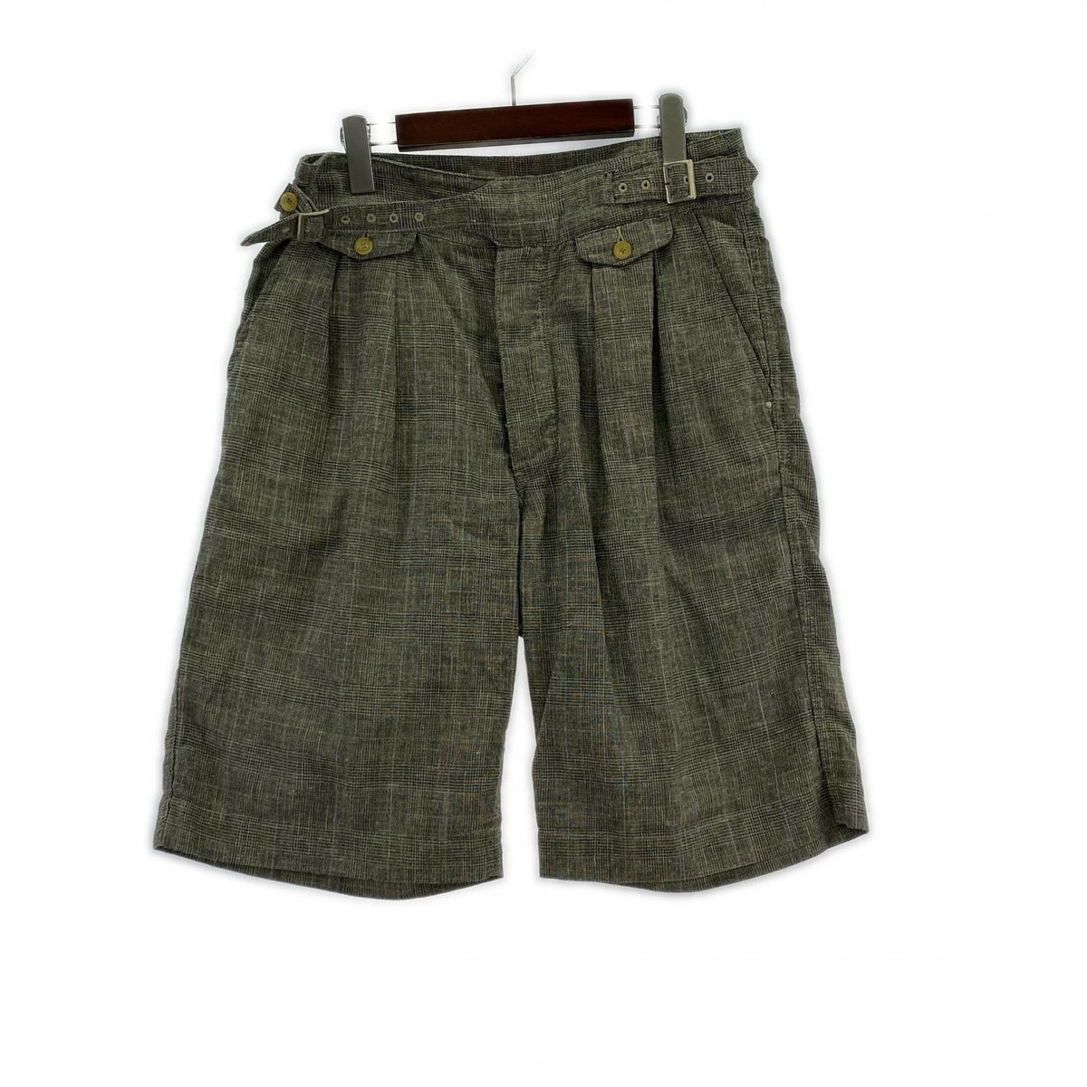 ショートパンツ RENOMA PARIS グレンチェック リネングルカショーツ 48 グレー 48 グレー