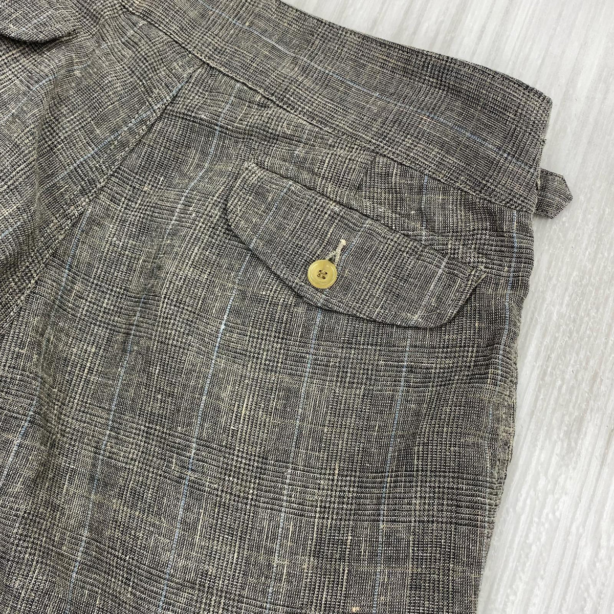 ショートパンツ RENOMA PARIS グレンチェック リネングルカショーツ 48 グレー 48 グレー
